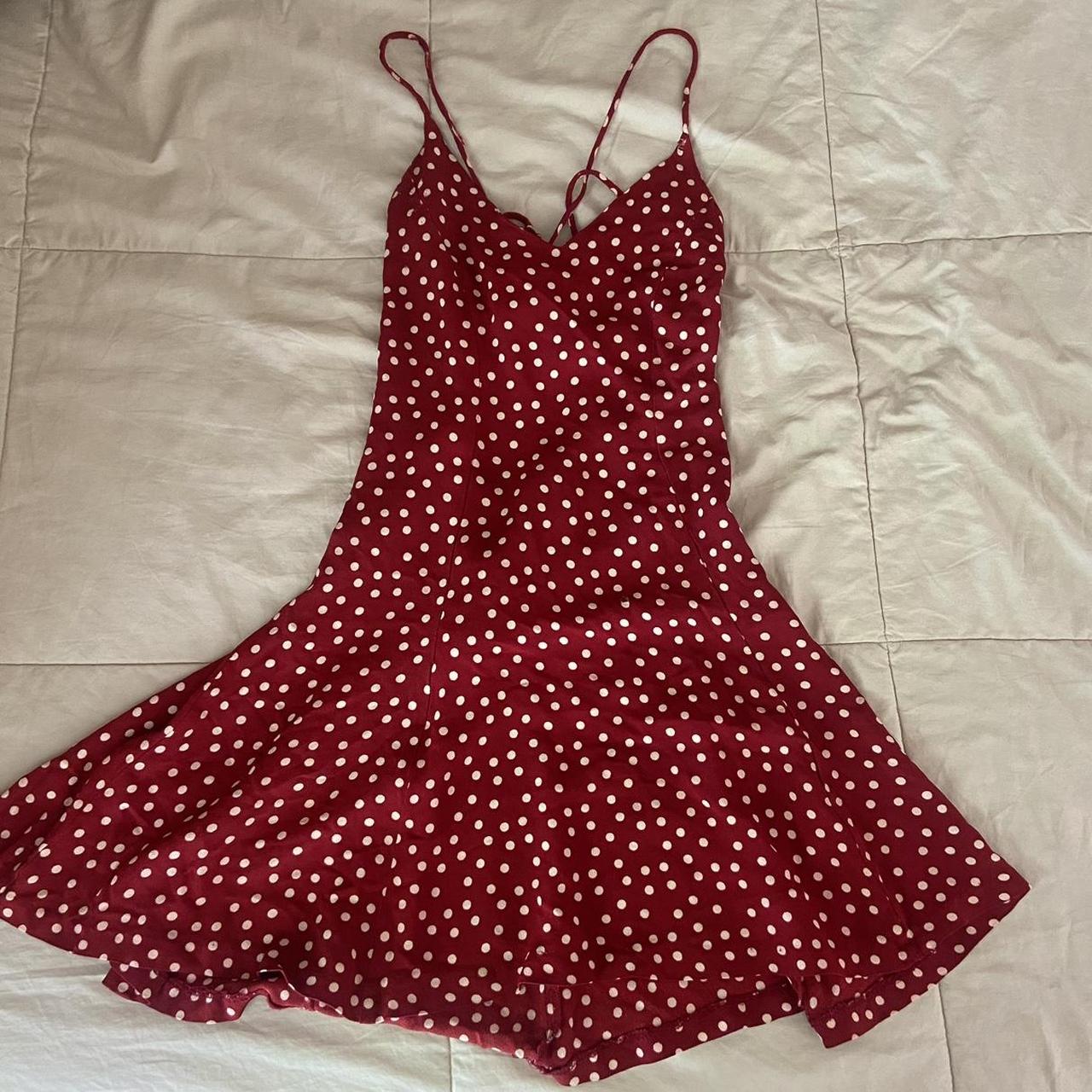 Betsey Johnson Women's Red and White Dress | Depop