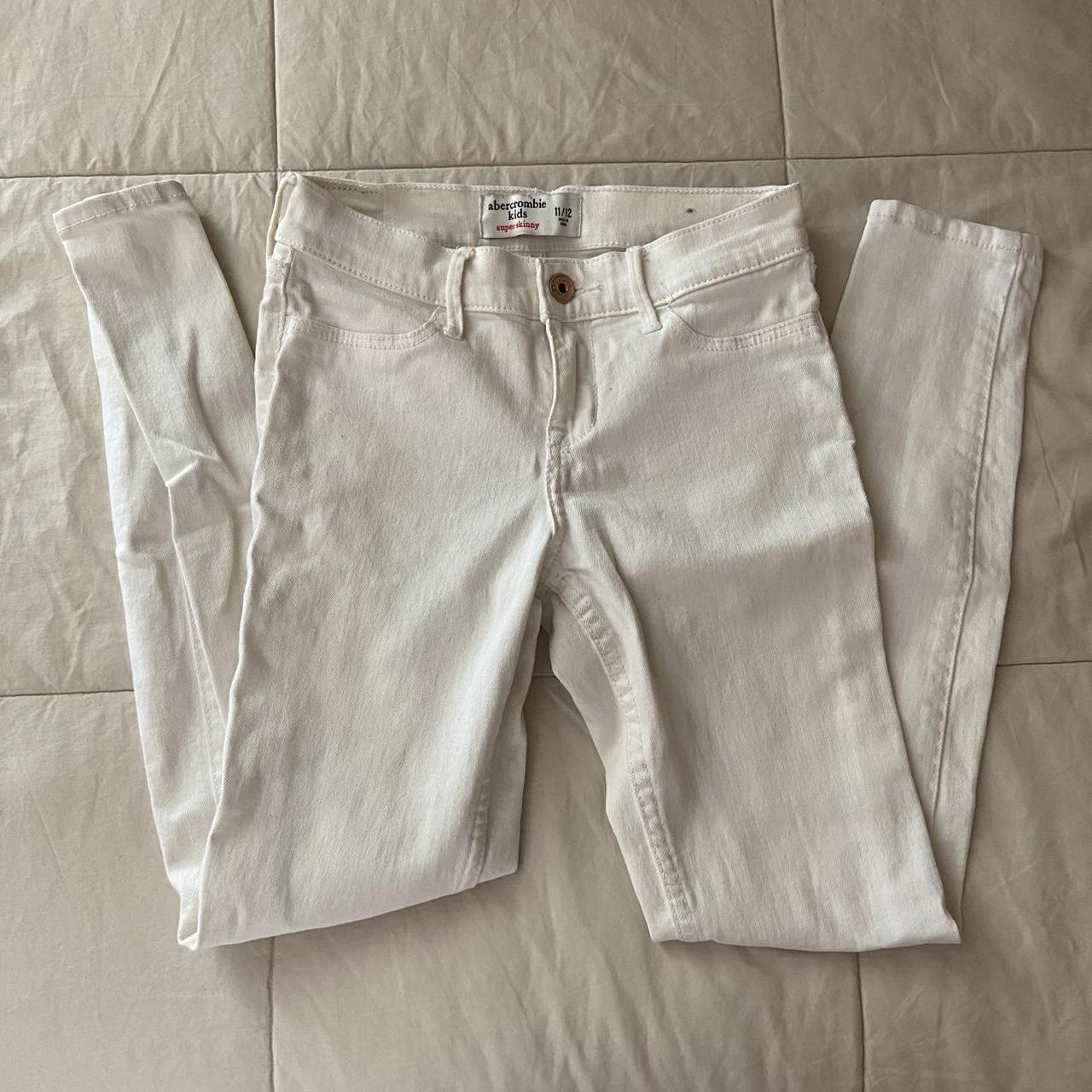 A&F Kids White Denim Jeans Description: White Denim... - Depop