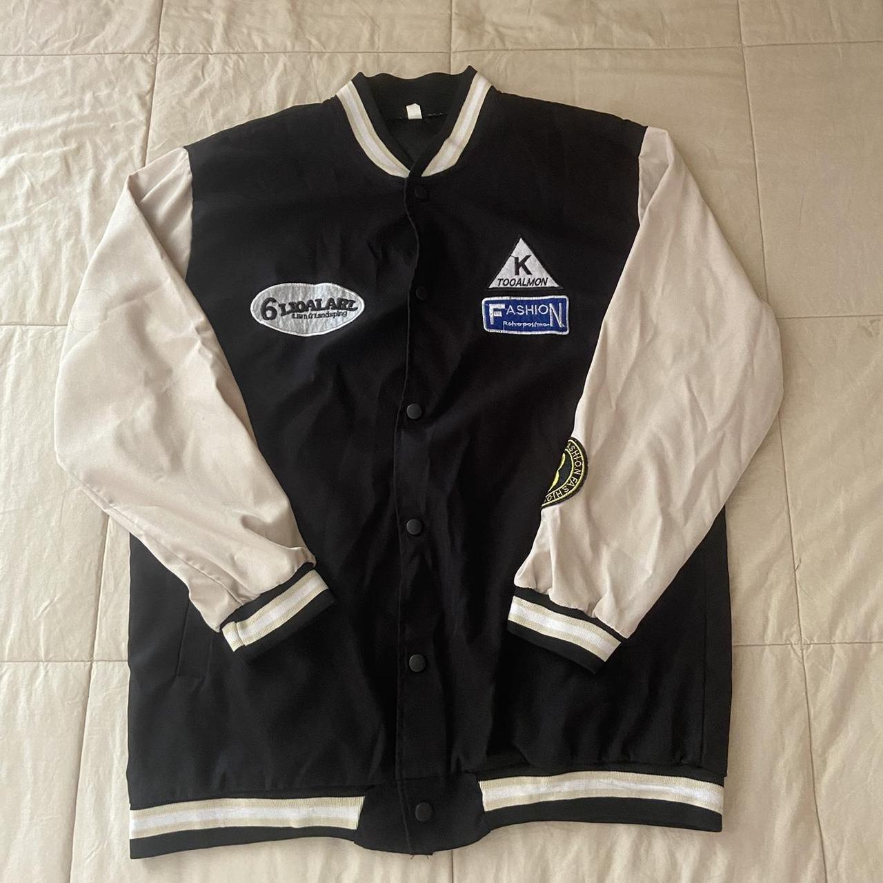 Varsity Jacket - Black/Beige S/M