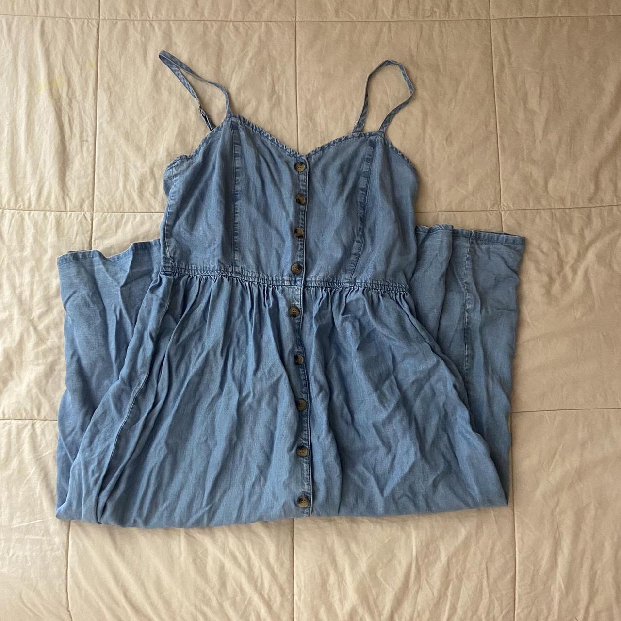 H&M Blue Maxi Dress w/Buttons Description Blue... Depop