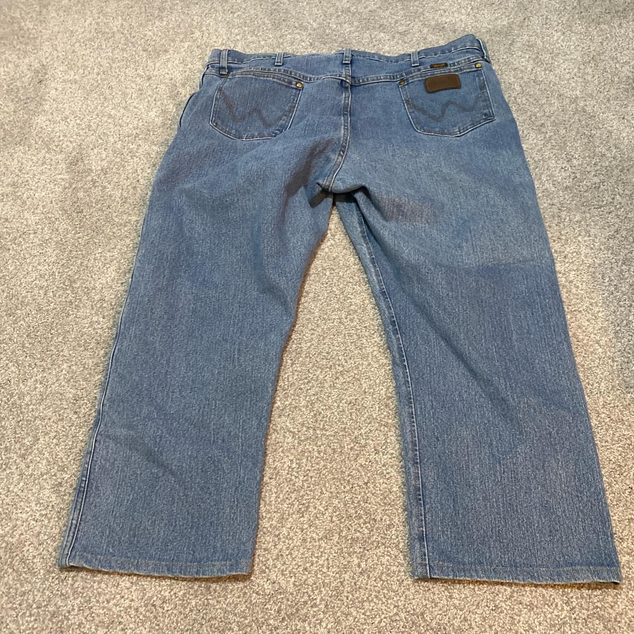 light blue wrangler jeans size 44x30 if you have... - Depop
