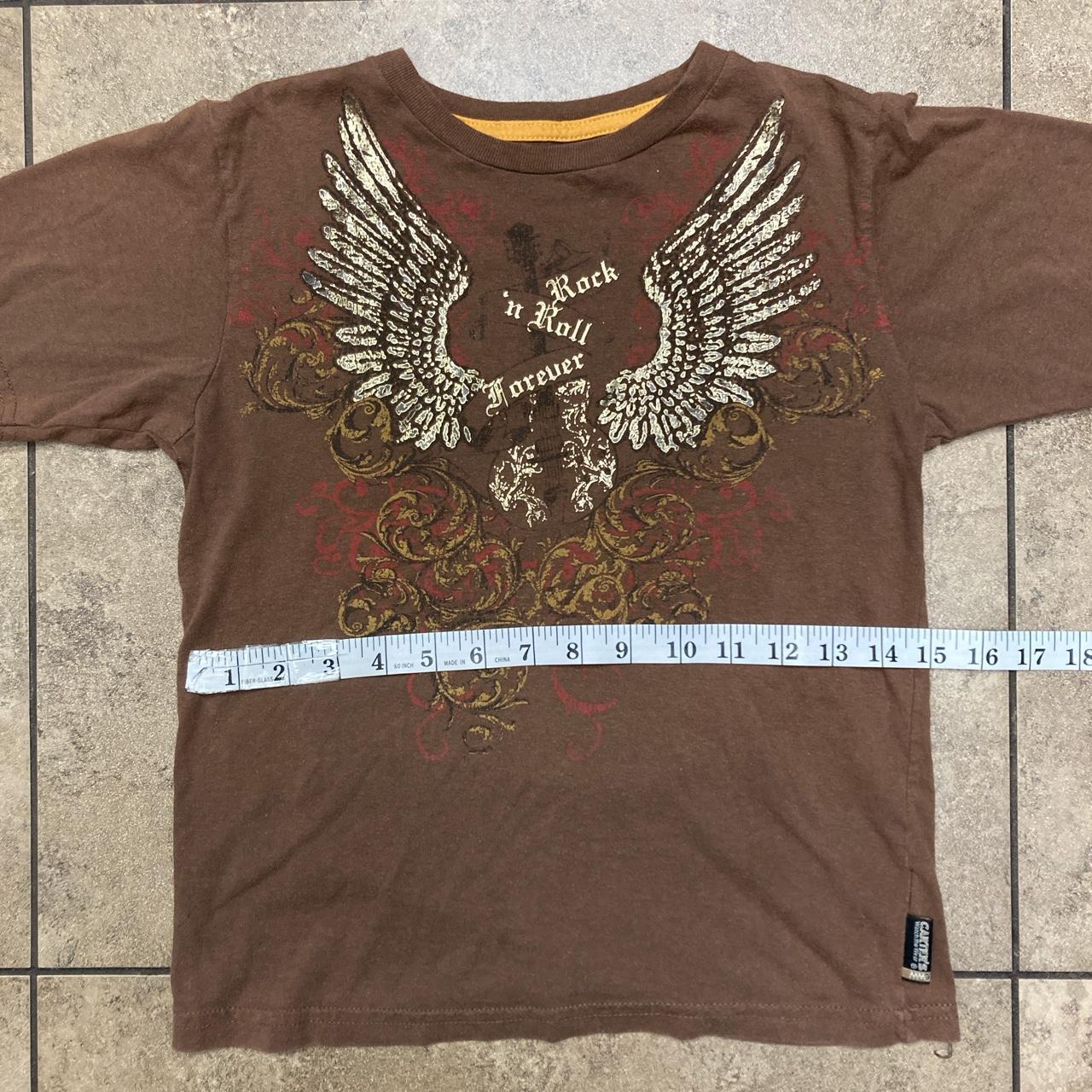 kids brown affliction style shirt size : prob fits a... - Depop