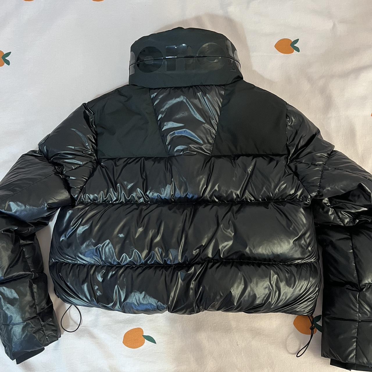 Moncler black cropped puffer coat jacket Size 0 fits... - Depop