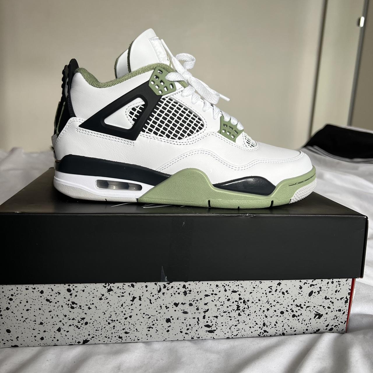 Air Jordan 4 Retro Seafoam Green in size UK 5.5 / EU... - Depop