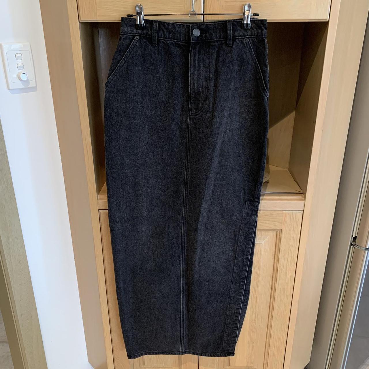 Henne Vincenza Denim Midi Skirt Black Perfect... Depop