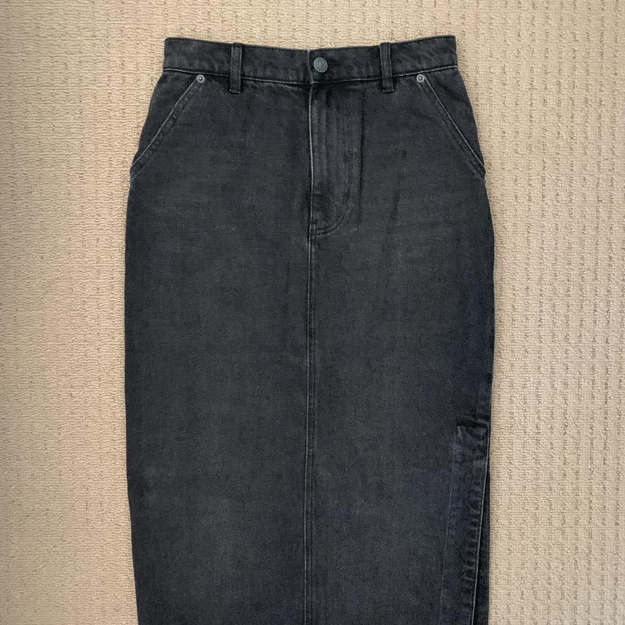 Henne Vincenza Denim Midi Skirt Black Perfect... Depop