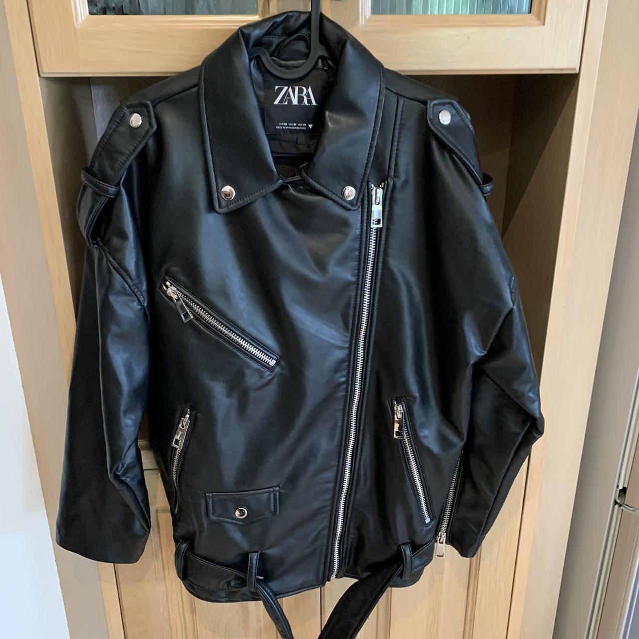 Oversized biker jacket zara deals