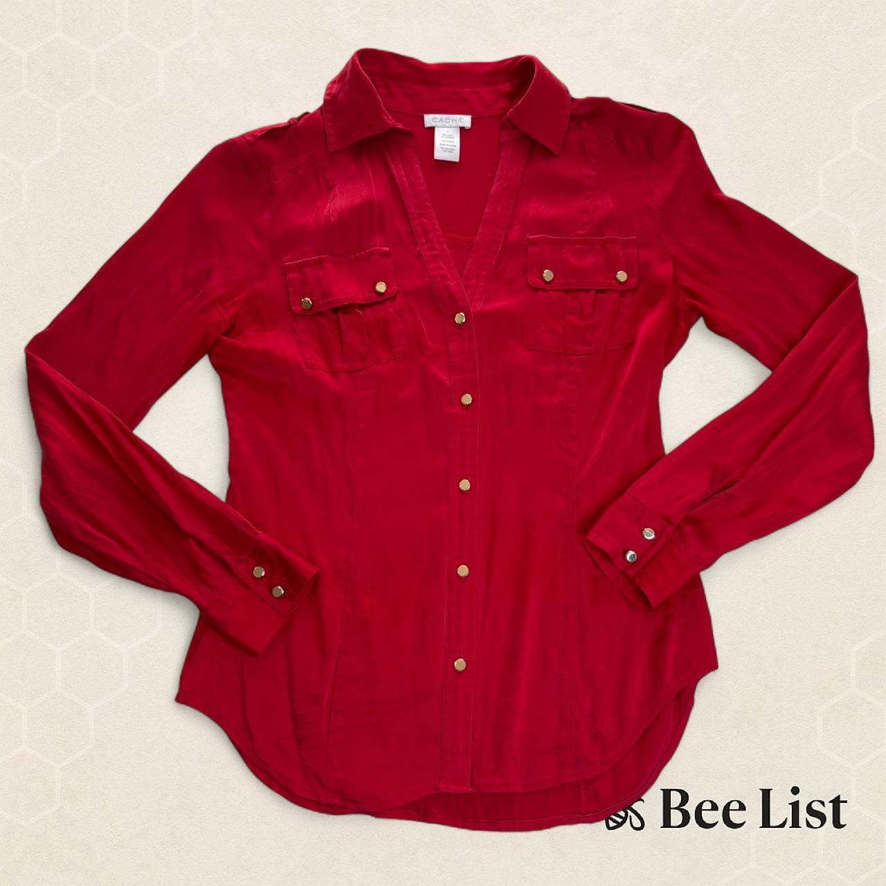 Cache Women's Blouse - Red - S – Cache red silk b… - image 1