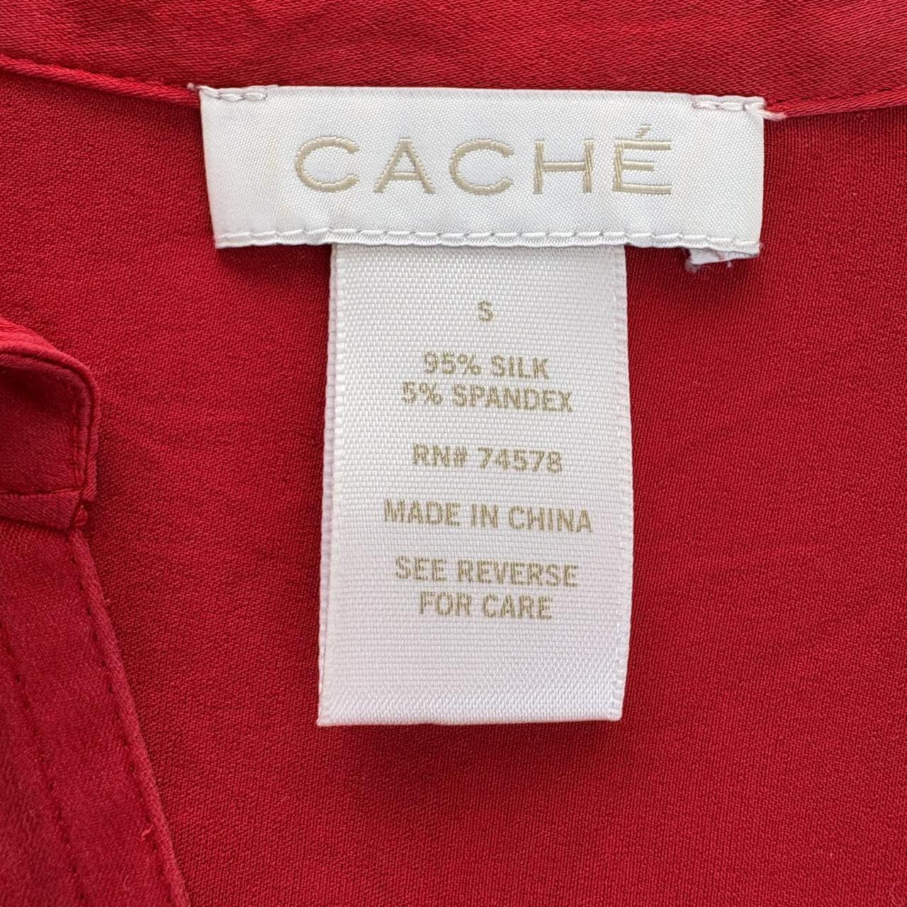 Cache Women's Blouse - Red - S – Cache red silk b… - image 3