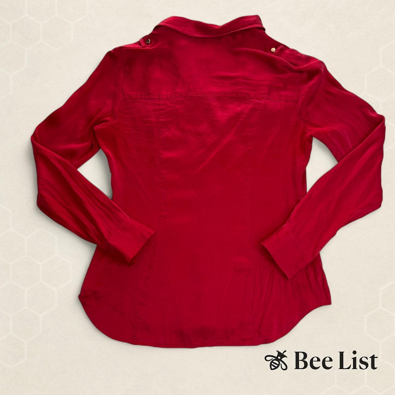 Cache Women's Blouse - Red - S – Cache red silk b… - image 4