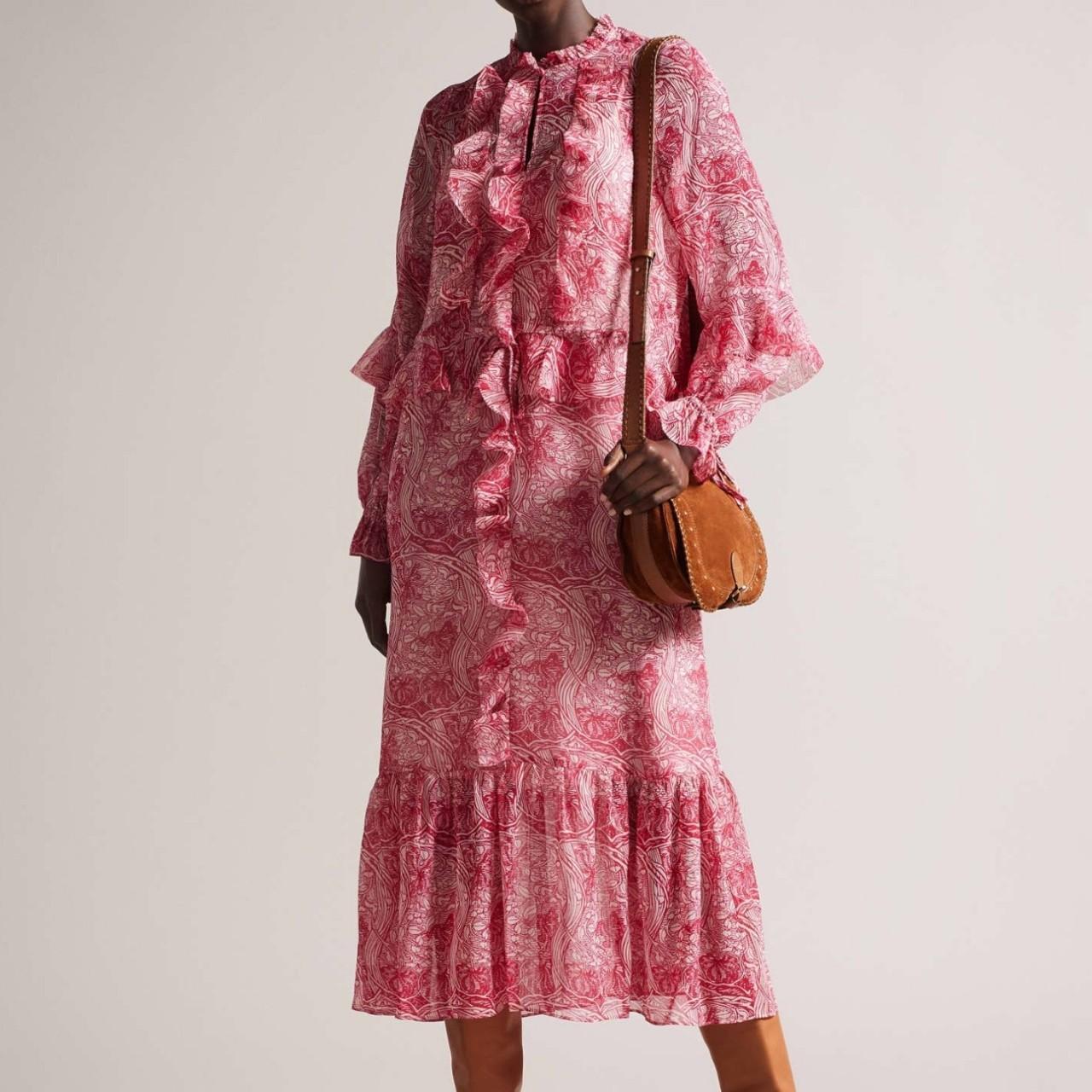 Ted Baker Alissia Ruffle Midi Dress AU 10 $569 Depop