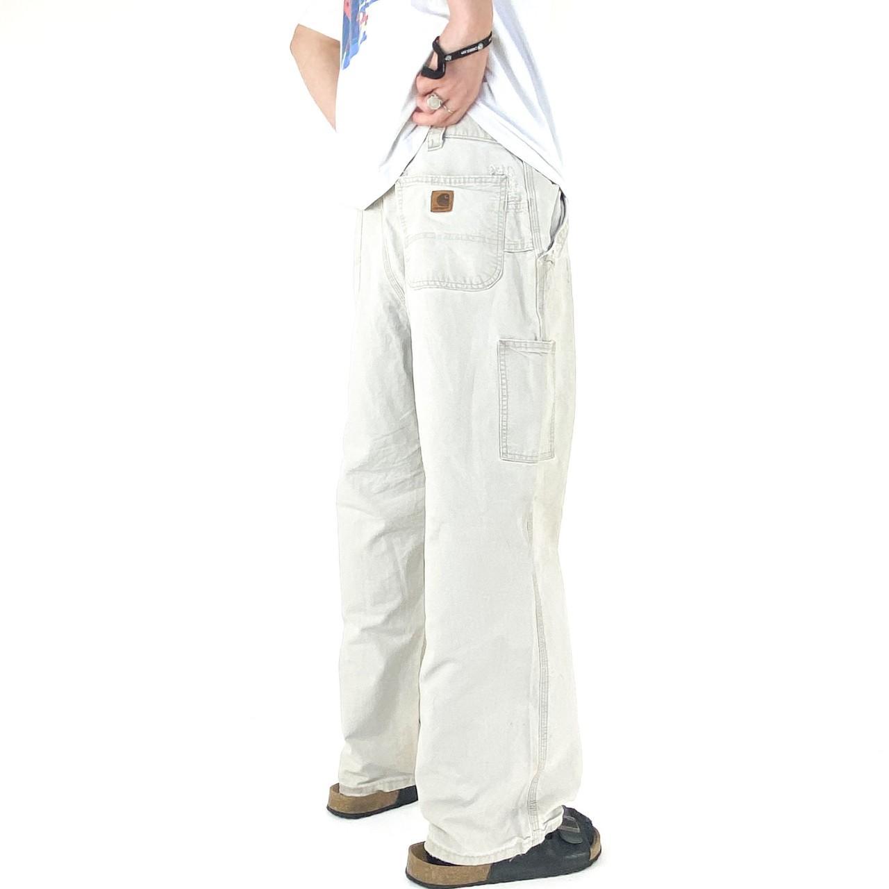 Carhartt Men's White Jeans Depop