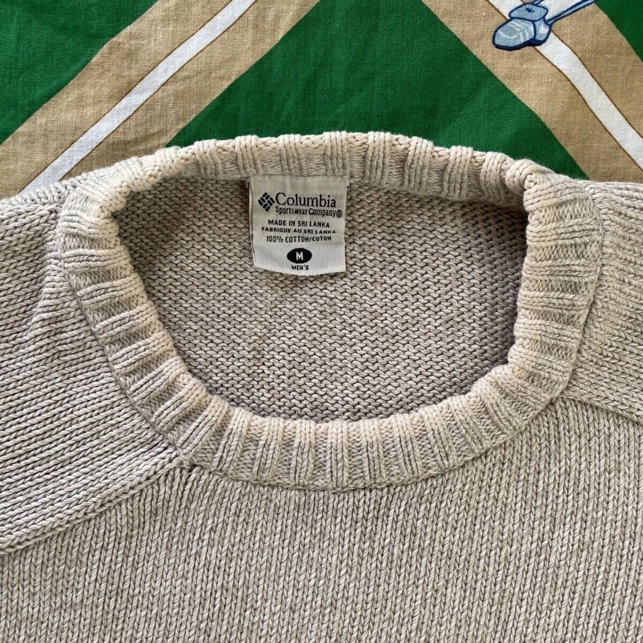 Columbia Knit Tan Men's M Sweater 100 Cotton Beige... Depop