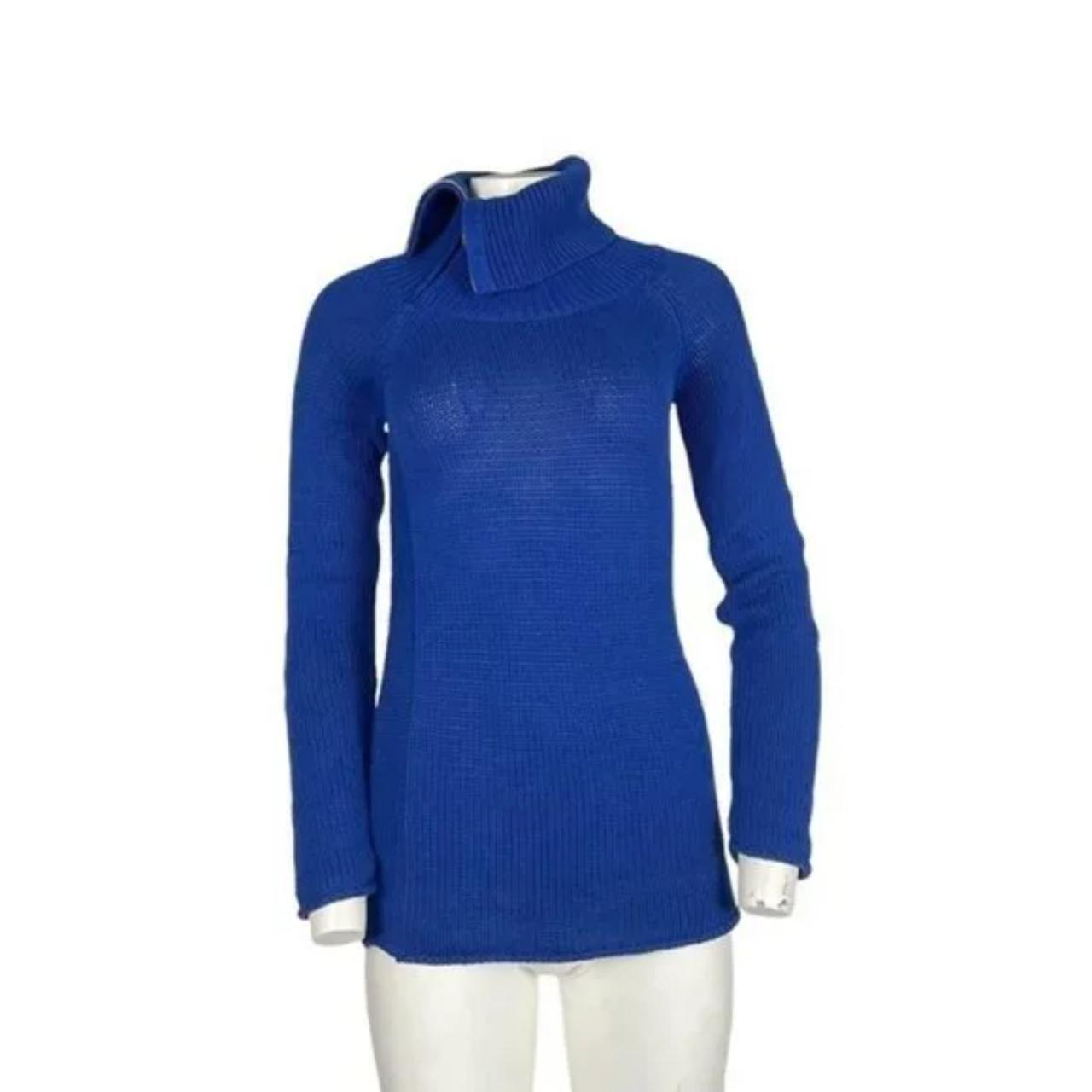 G By Guess Zipper Turtleneck Sweater Royal Blue Size...