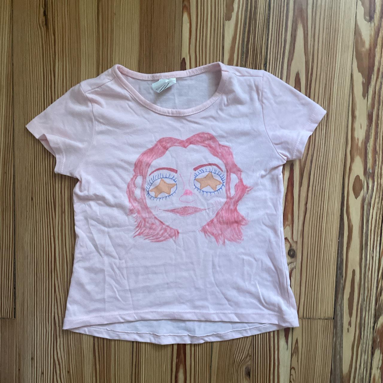 cute pink baby tee! repoping it. amazing condition... - Depop