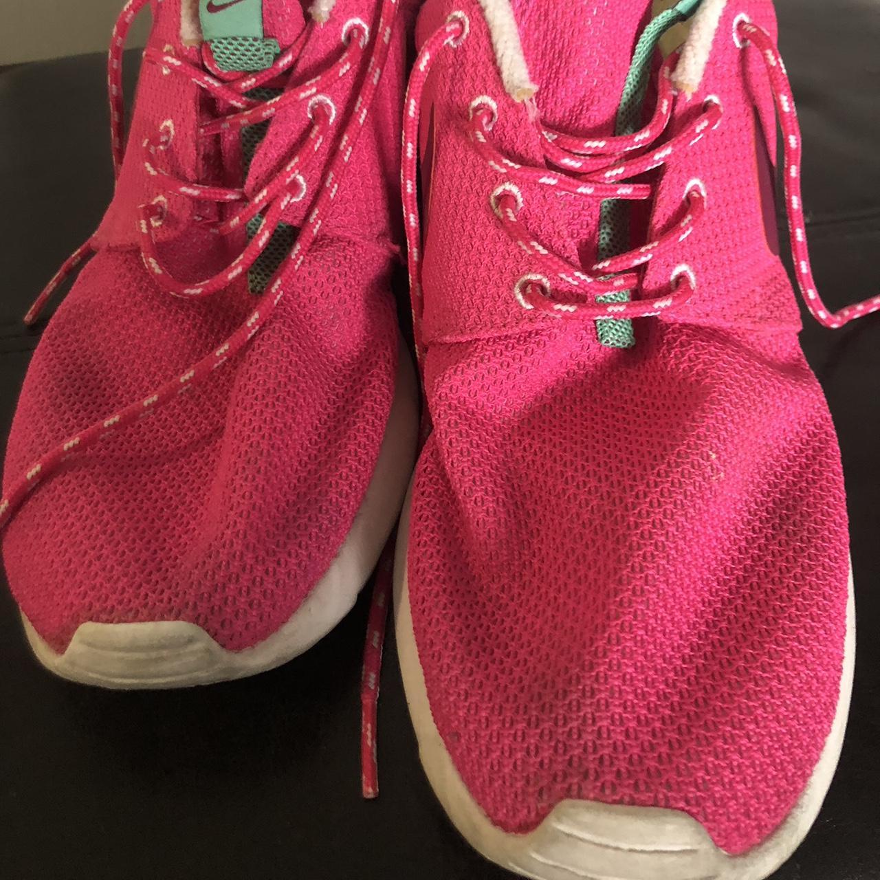 Hot pink Nike running shoes, breathable material.... - Depop