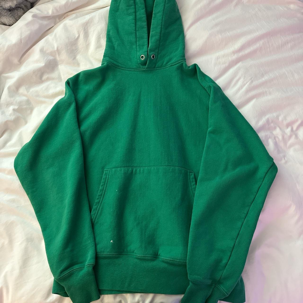 right fit green champion hoodie (champion usually... - Depop