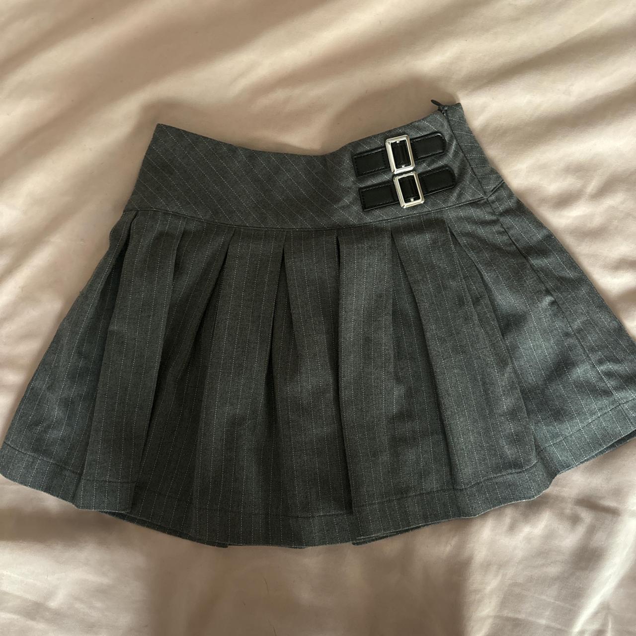 Primark grey pleated skirt best sale