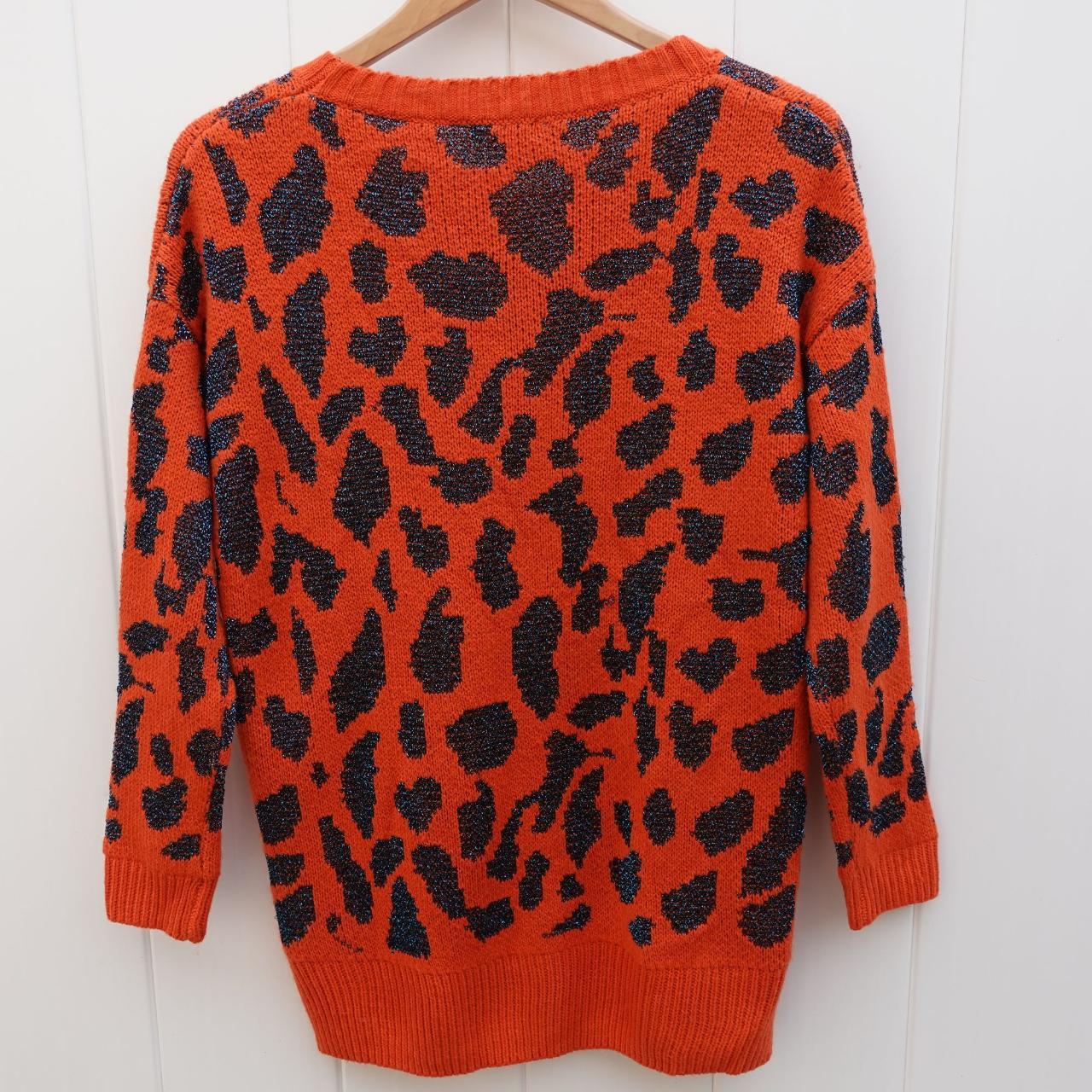 Orange leopard print jumper hotsell