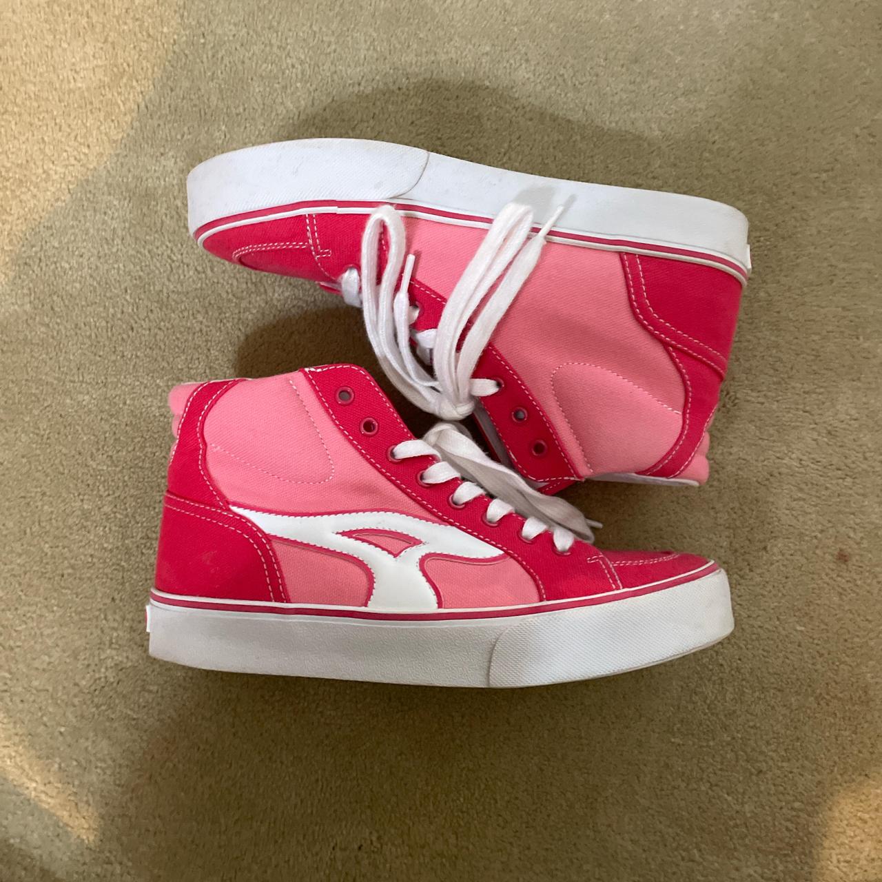 Airwalk pink and white high top trainers worn once