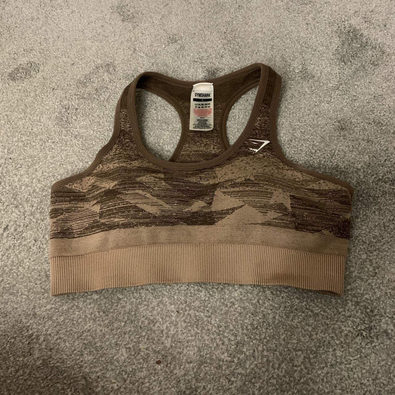 Brown gymshark sports bra Brand new Has padding Depop