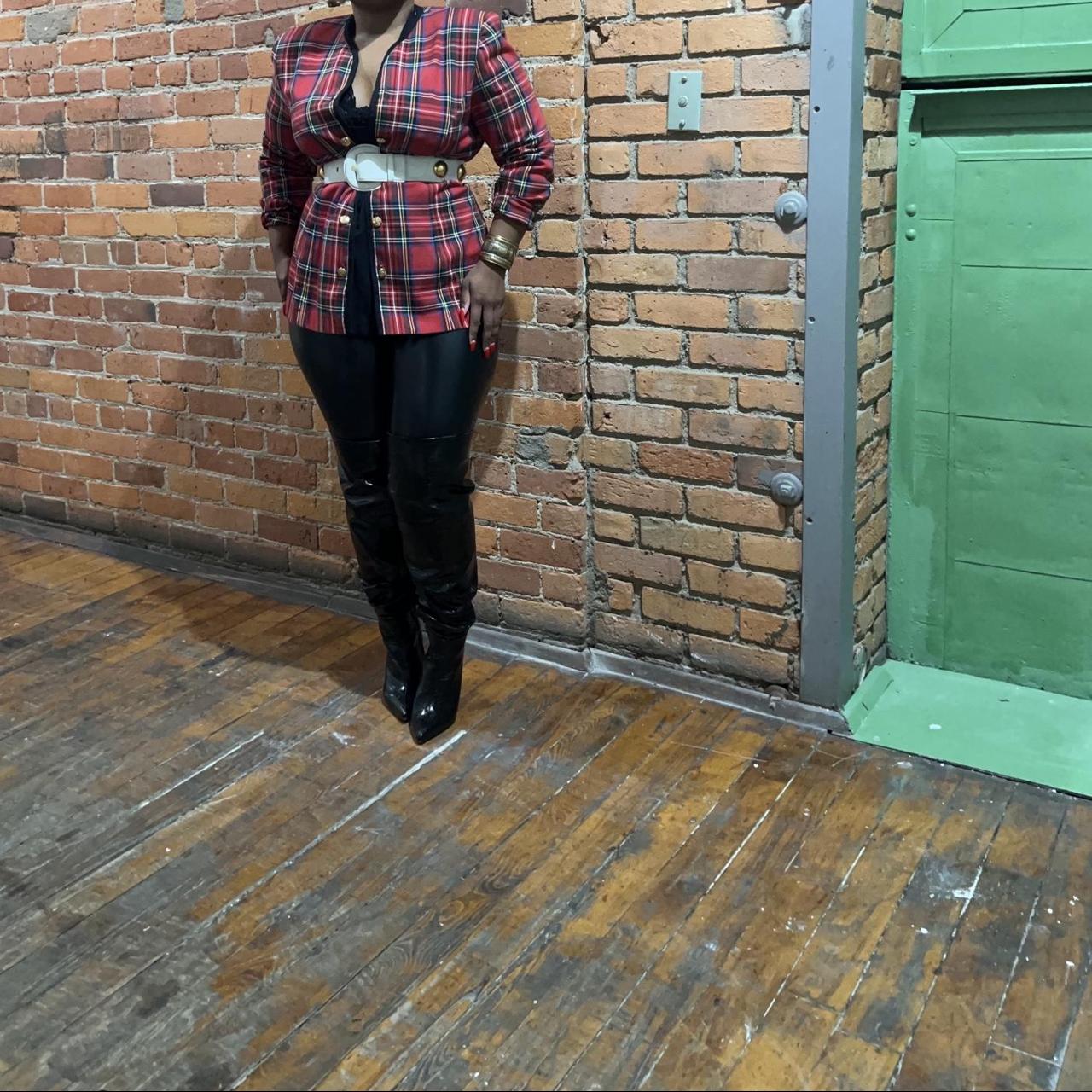 Women's Red and Green Jacket Depop