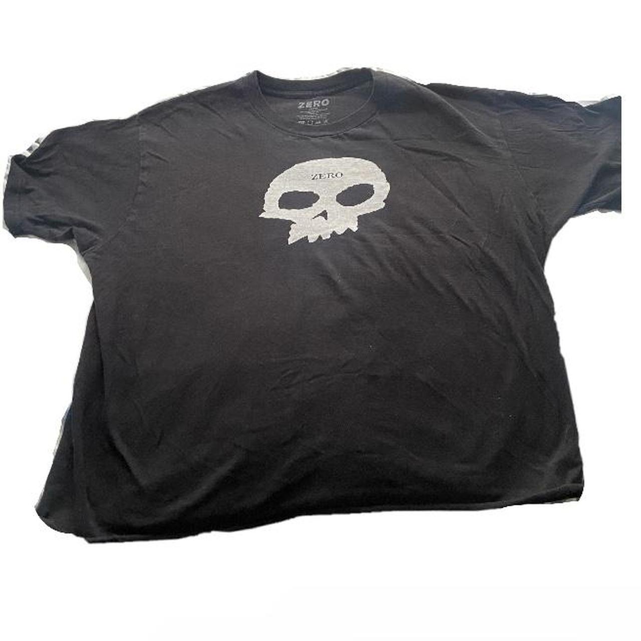 zero size large black skull t shirt jesse... - Depop