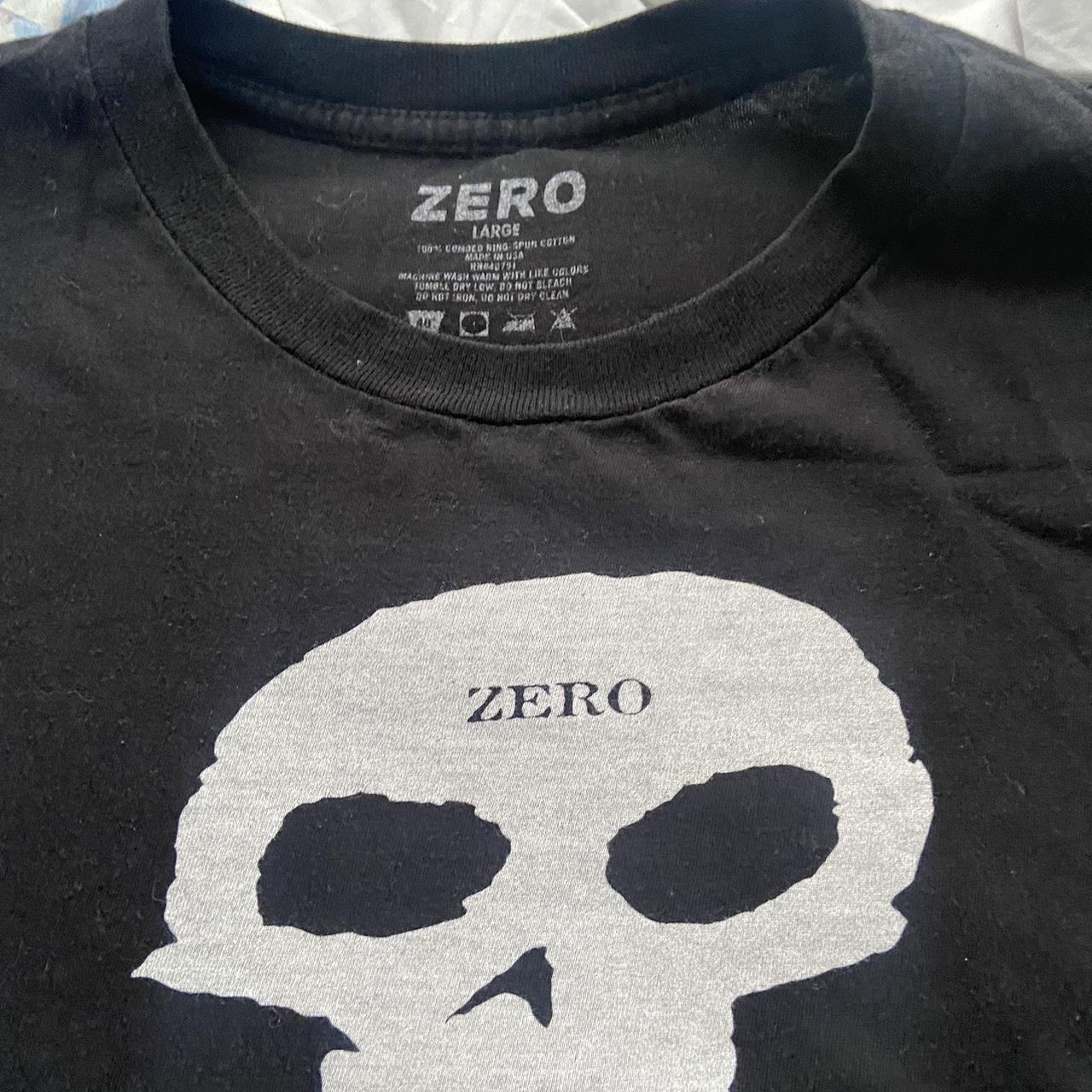 zero size large black skull t shirt jesse... - Depop