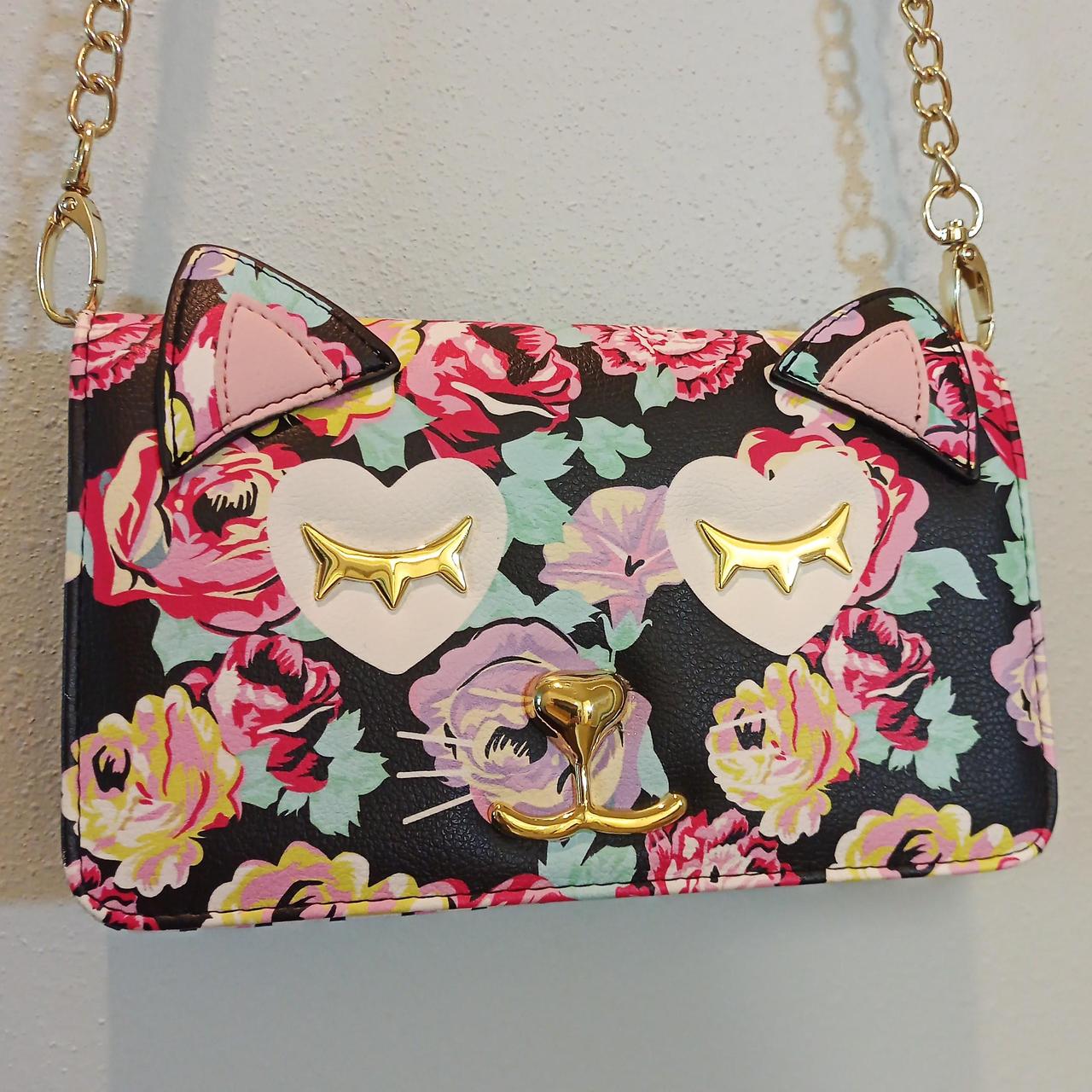 Hot Betsey Johnson multi Floral Wallet Crossbody Bag