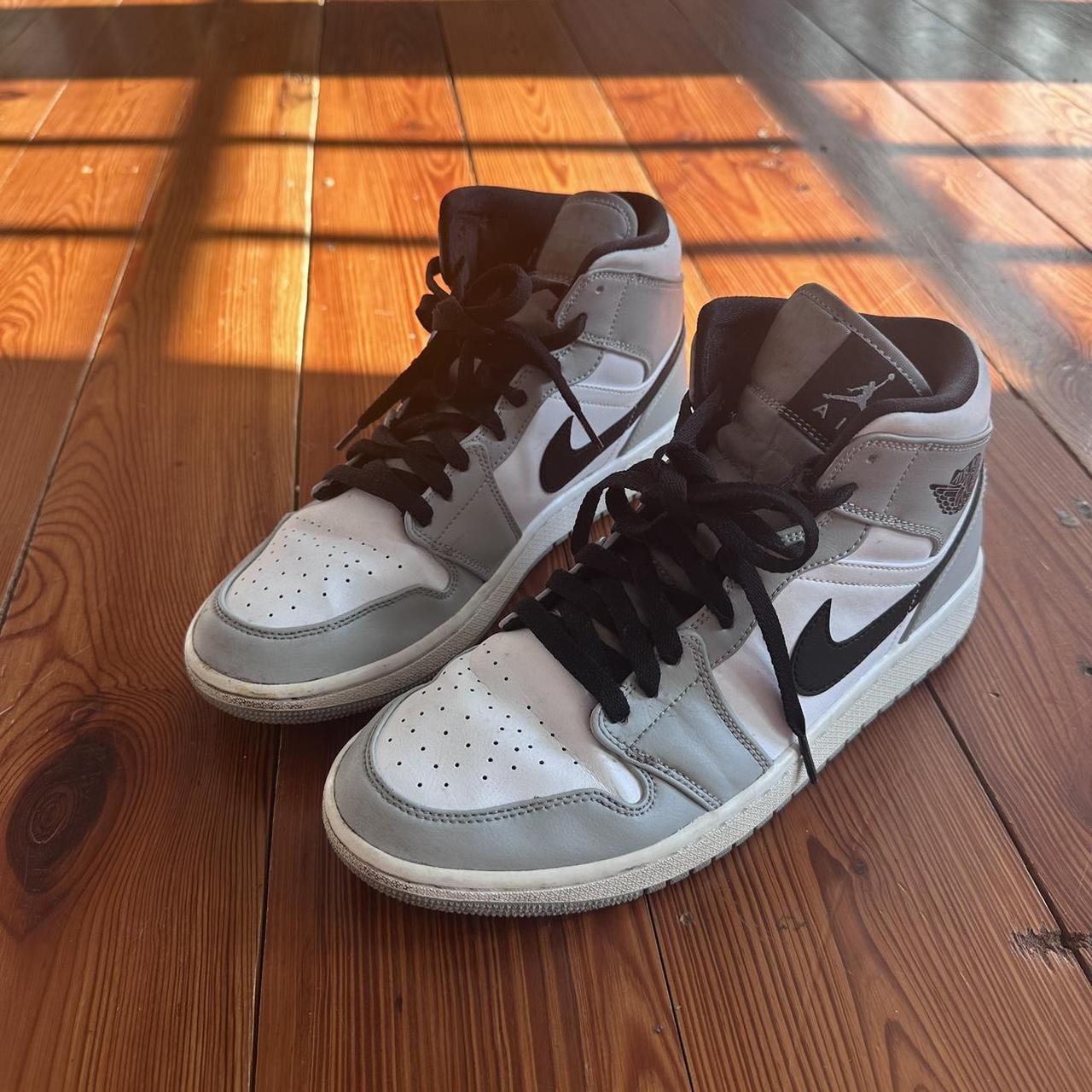 Nike Air Jordan 1 Mid in Smoke Grey love these. Depop