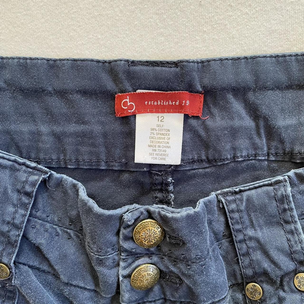 Navy blue utility shorts with back flap pockets and... Depop