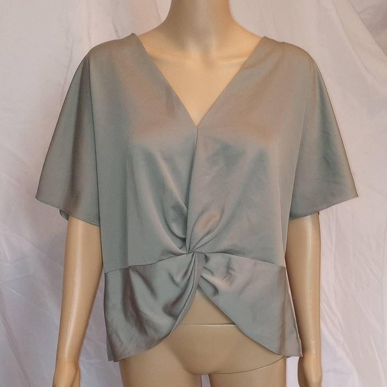 Gianni Bini Twist Silky Crop top V neck Size large Depop