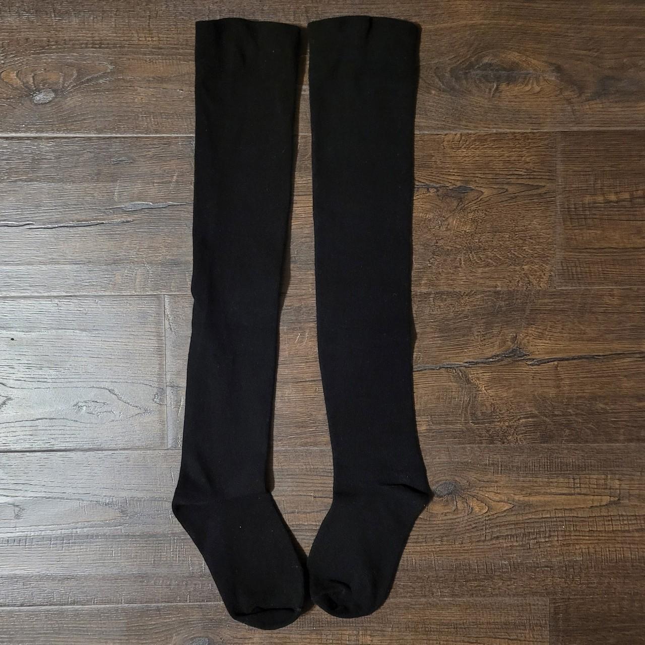 Black thigh-high stockings ♡size xs - Depop