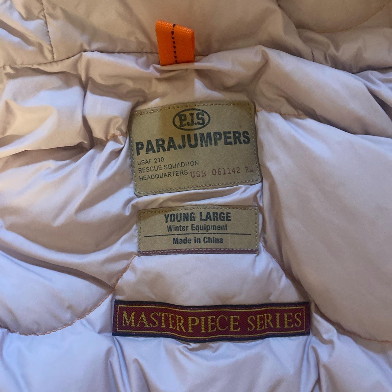 Girls Pink parajumper coat young large Fits size... Depop