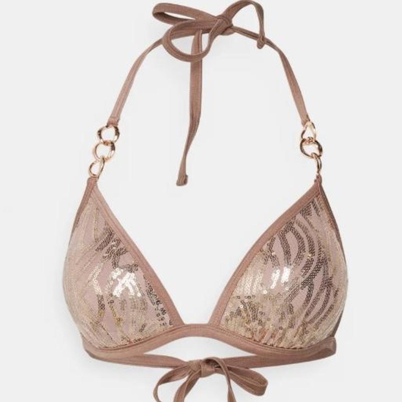 ann summers rose gold sequin bikini worn once Depop
