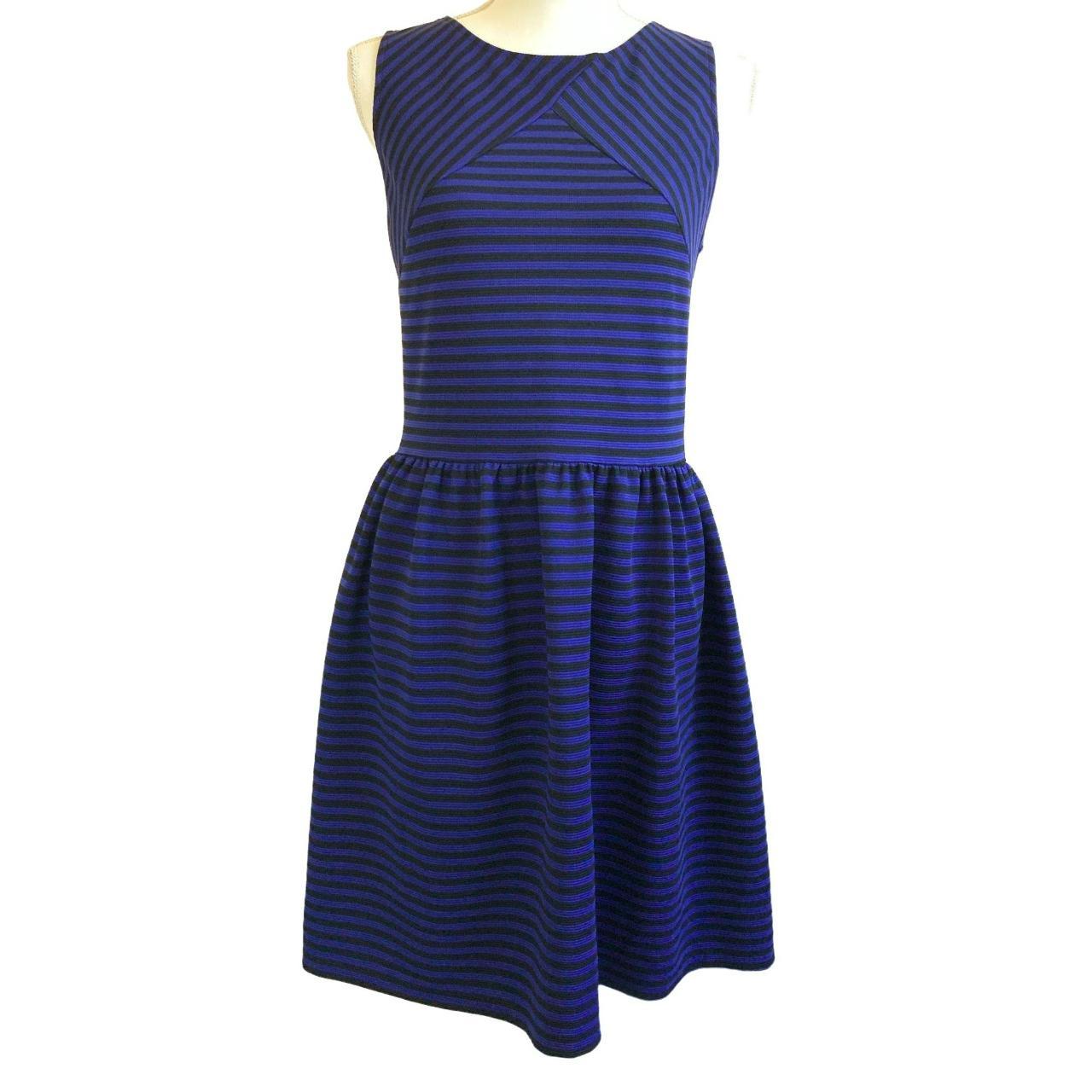 Saks Fifth Avenue Women's Blue and Black Dress | Depop