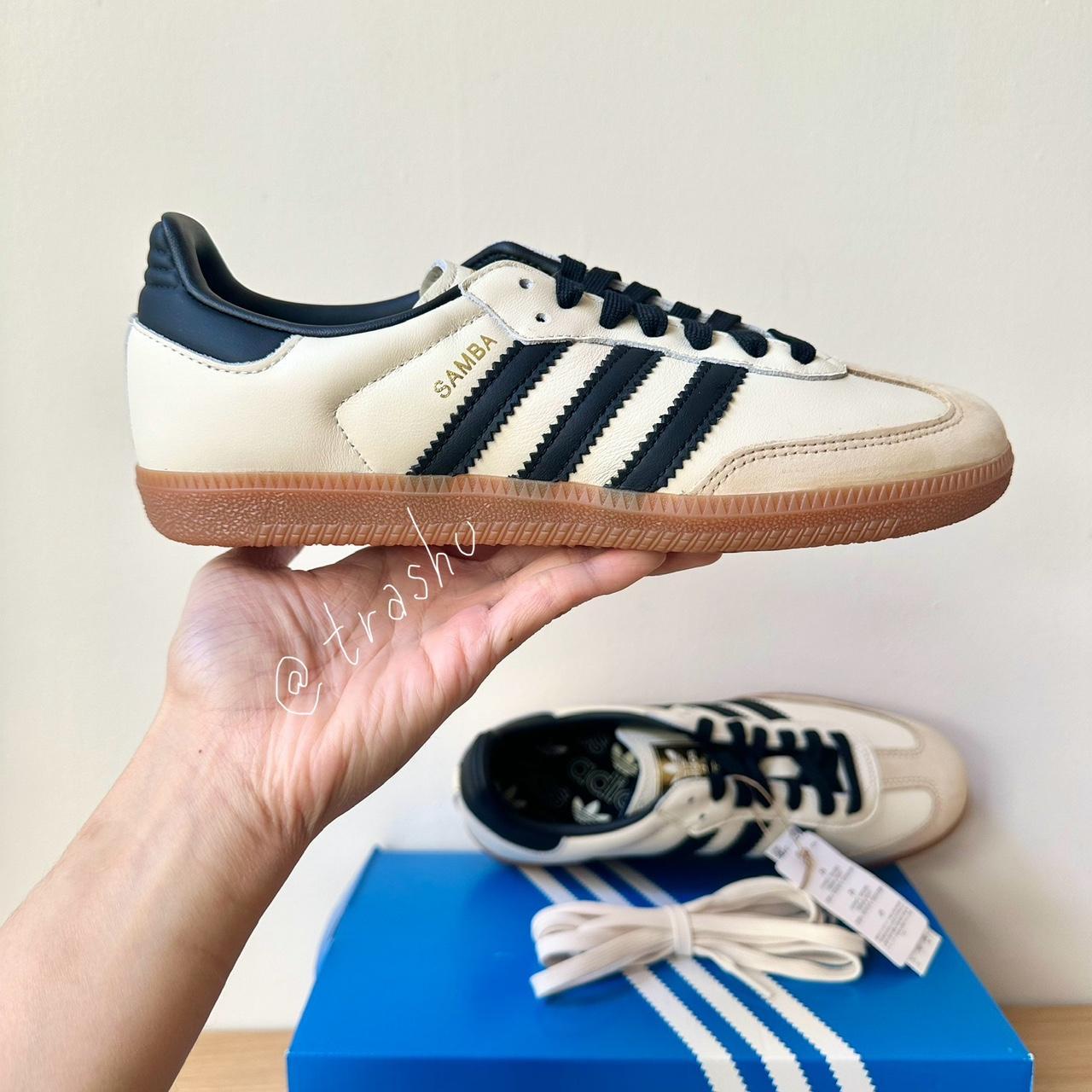 ADIDAS SAMBA OG - Cream White / Core Black / Sand... - Depop