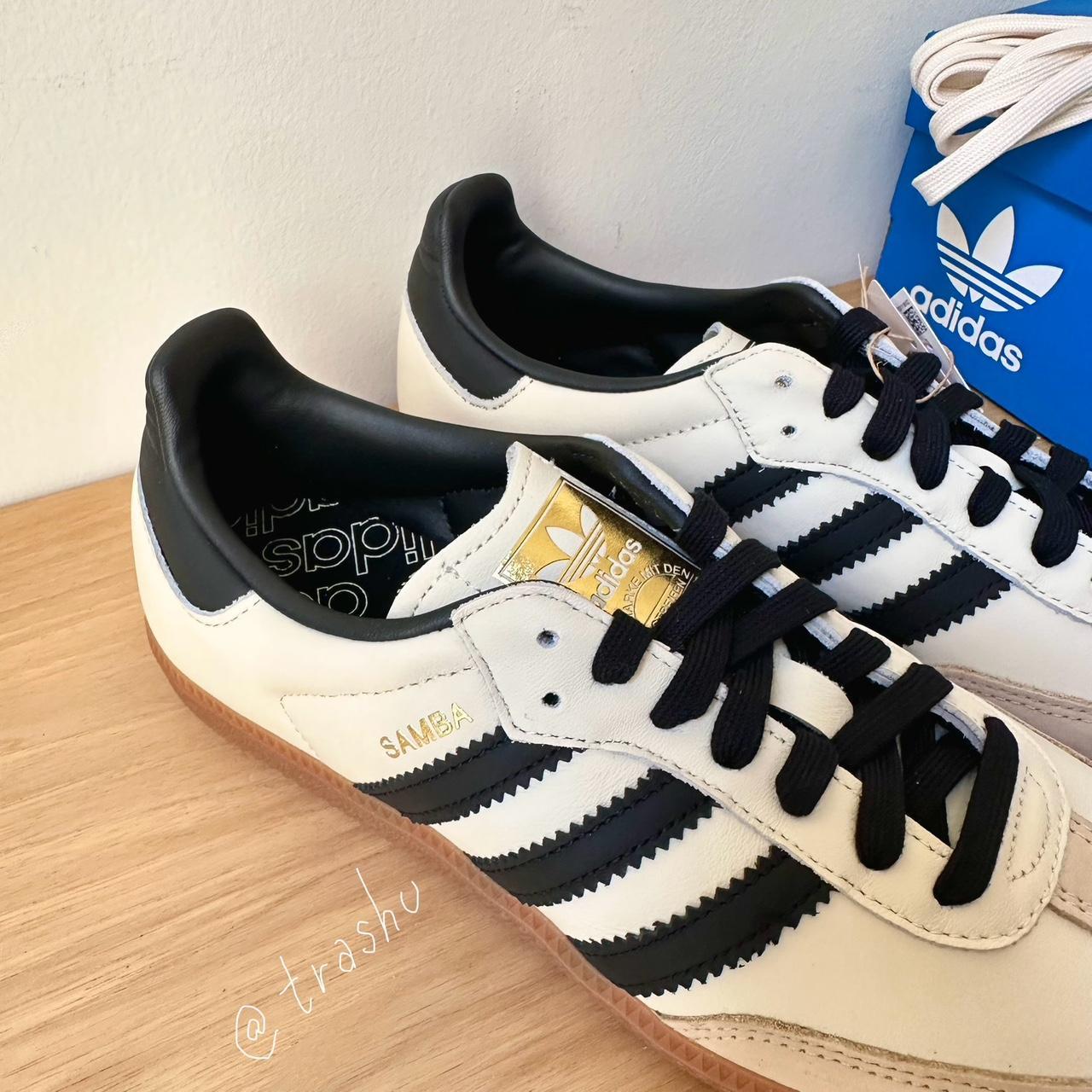 ADIDAS SAMBA OG - Cream White / Core Black / Sand... - Depop