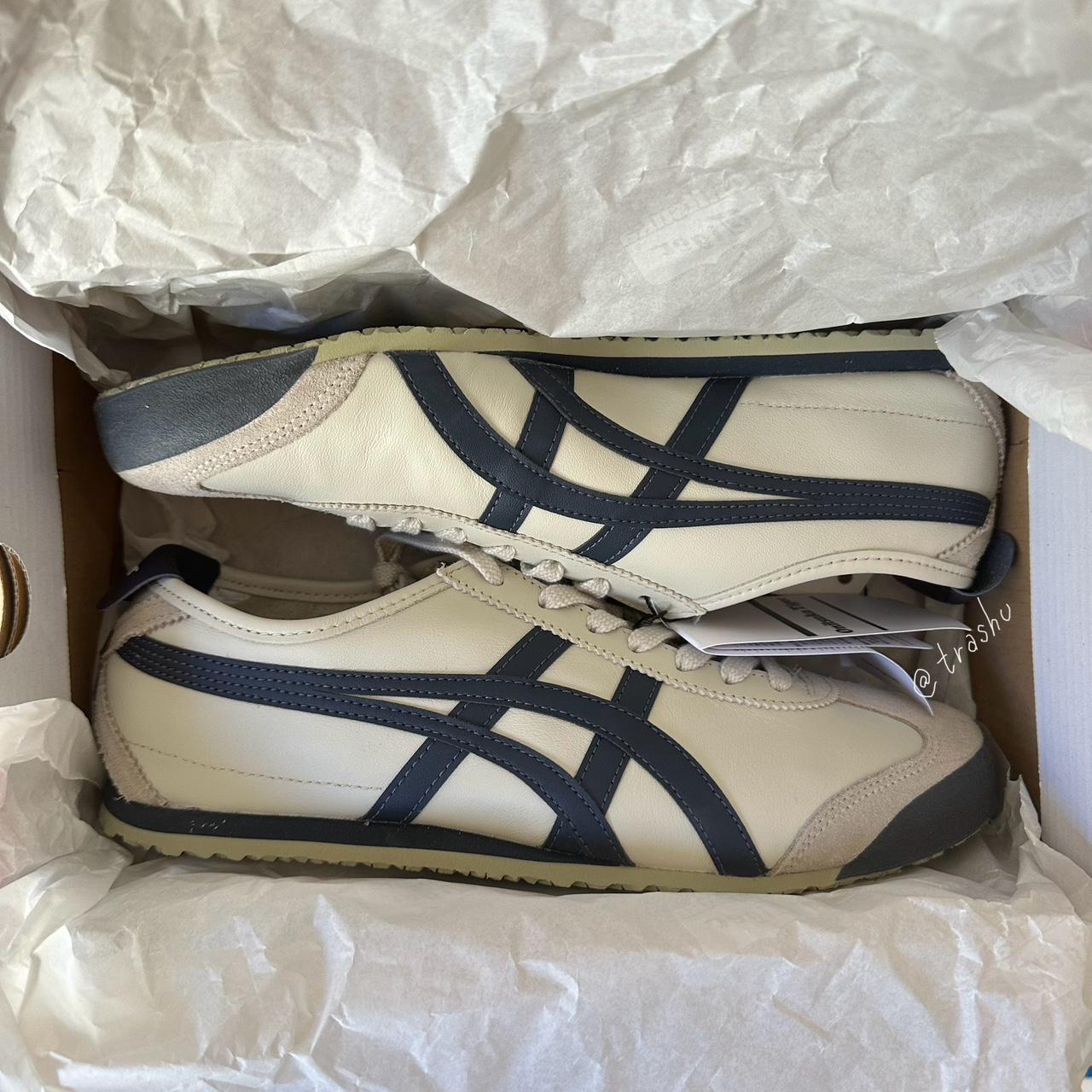 Tiger Onitsuka Mexico 66 in Birch and Peacoat. Men | Depop