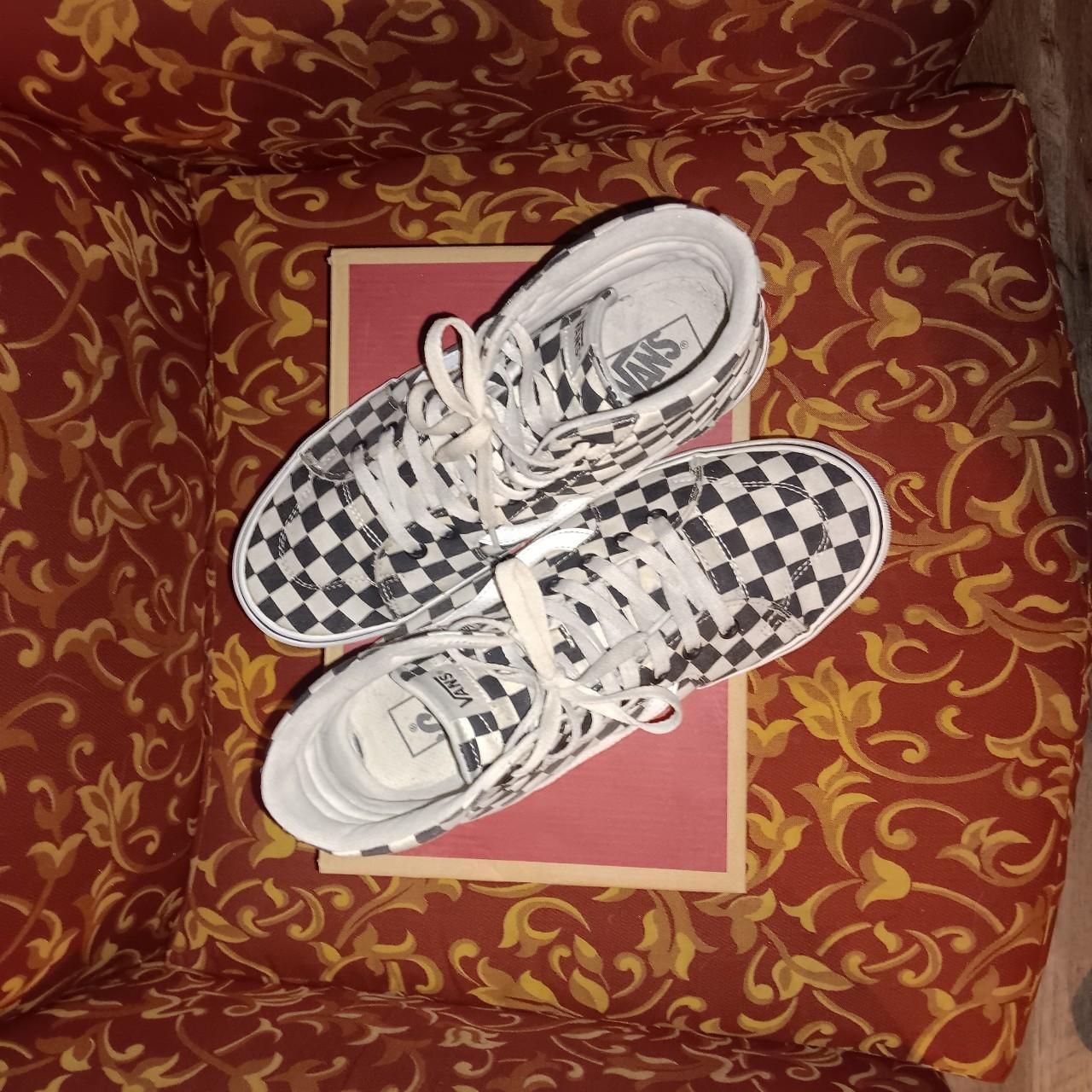 checkered vans high tops