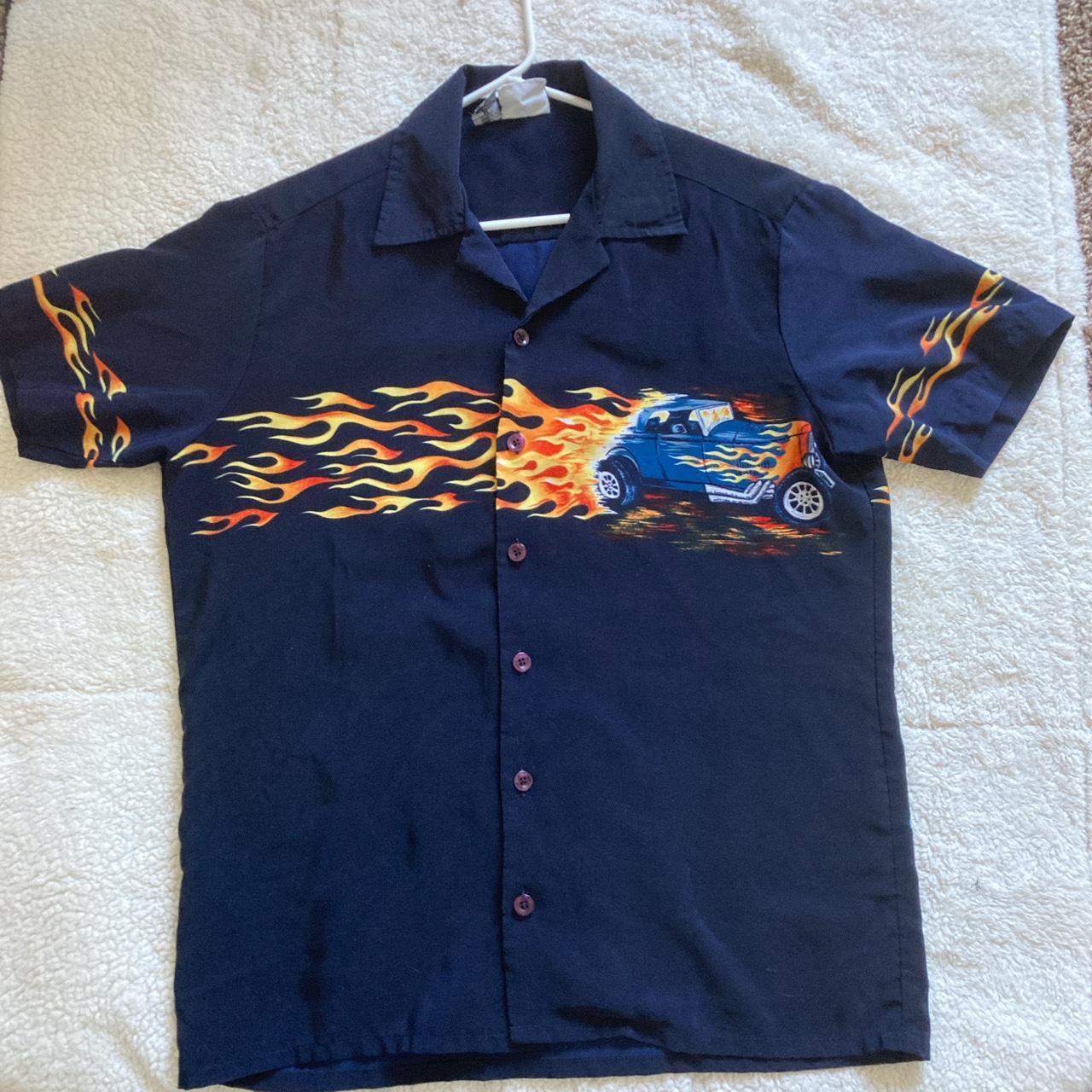 Hot rod polo button up Size Medium In great... Depop