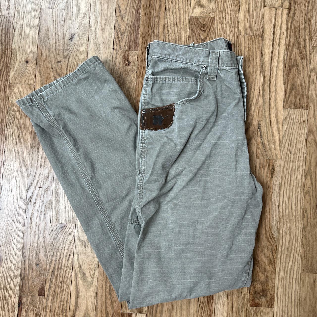 Light brown/ grey wrangler rigs ripstop work pants -... - Depop