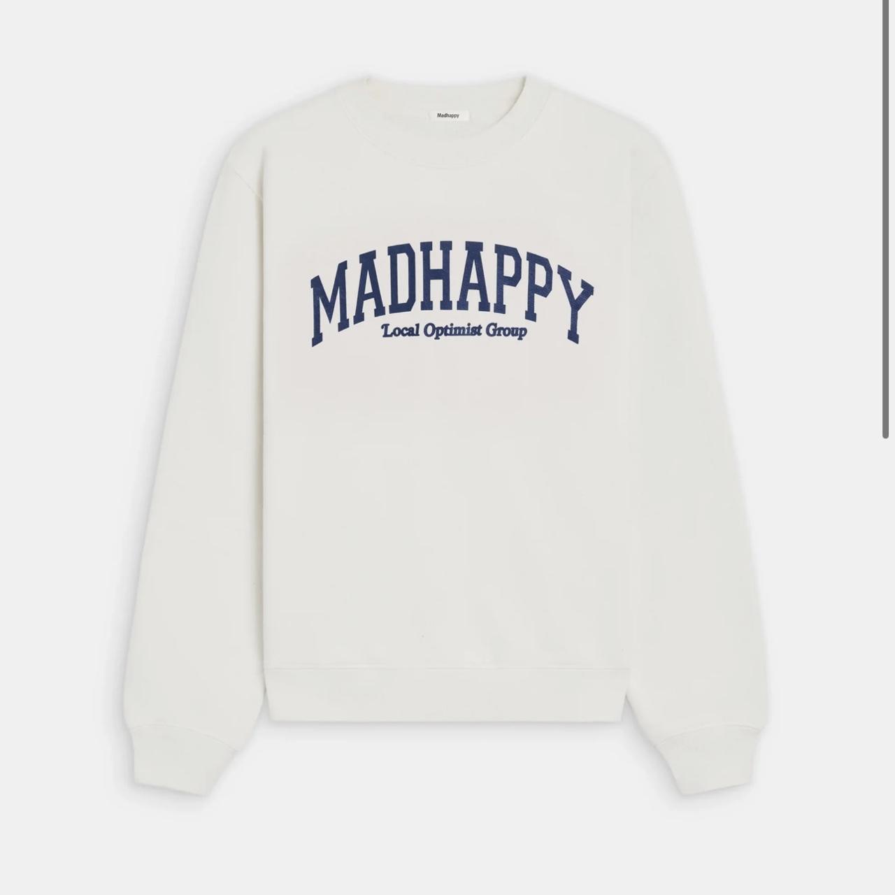 Madhappy local optimist sweatshirt in optic white.... - Depop