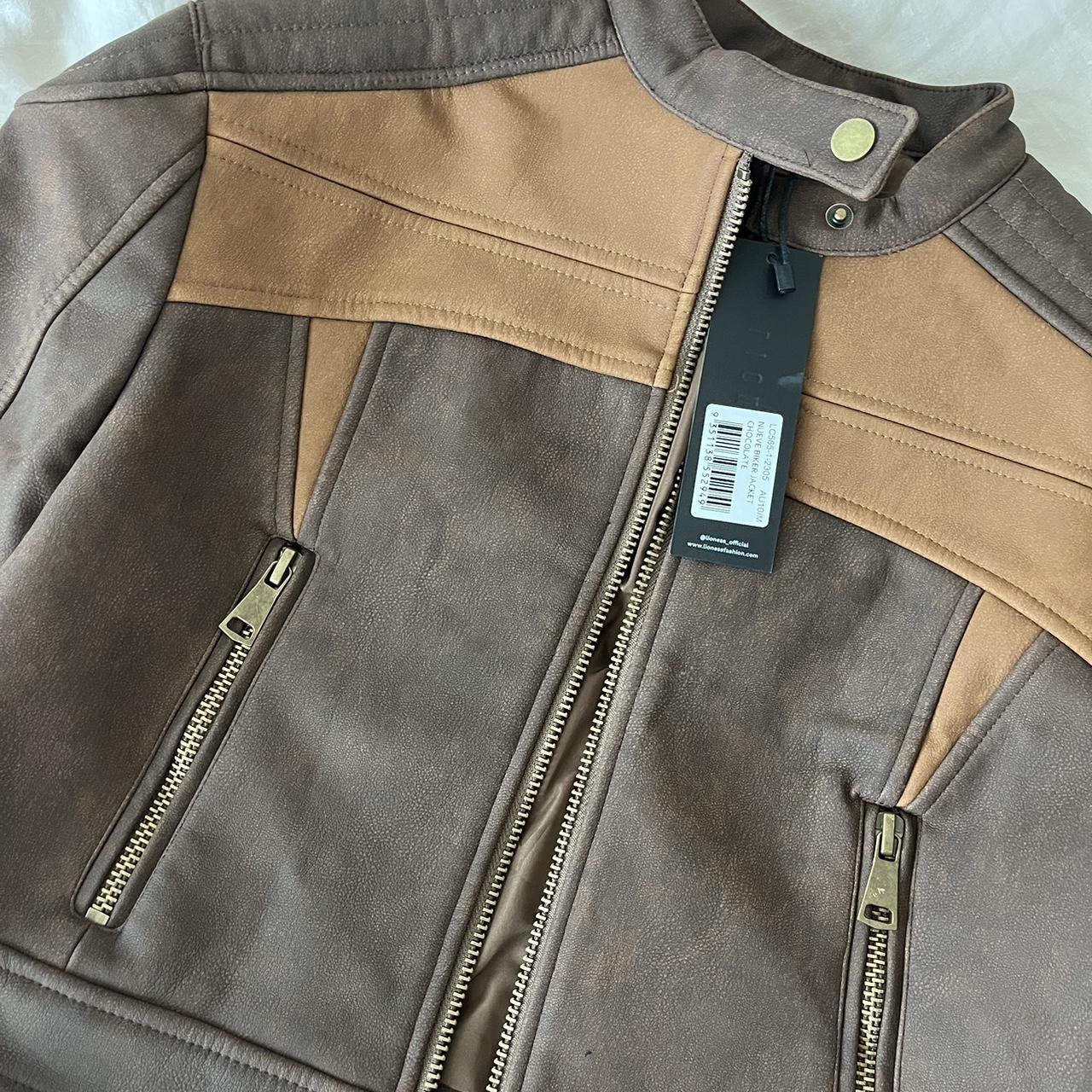 Lioness Chocolate Biker Jacket - size M New with... - Depop