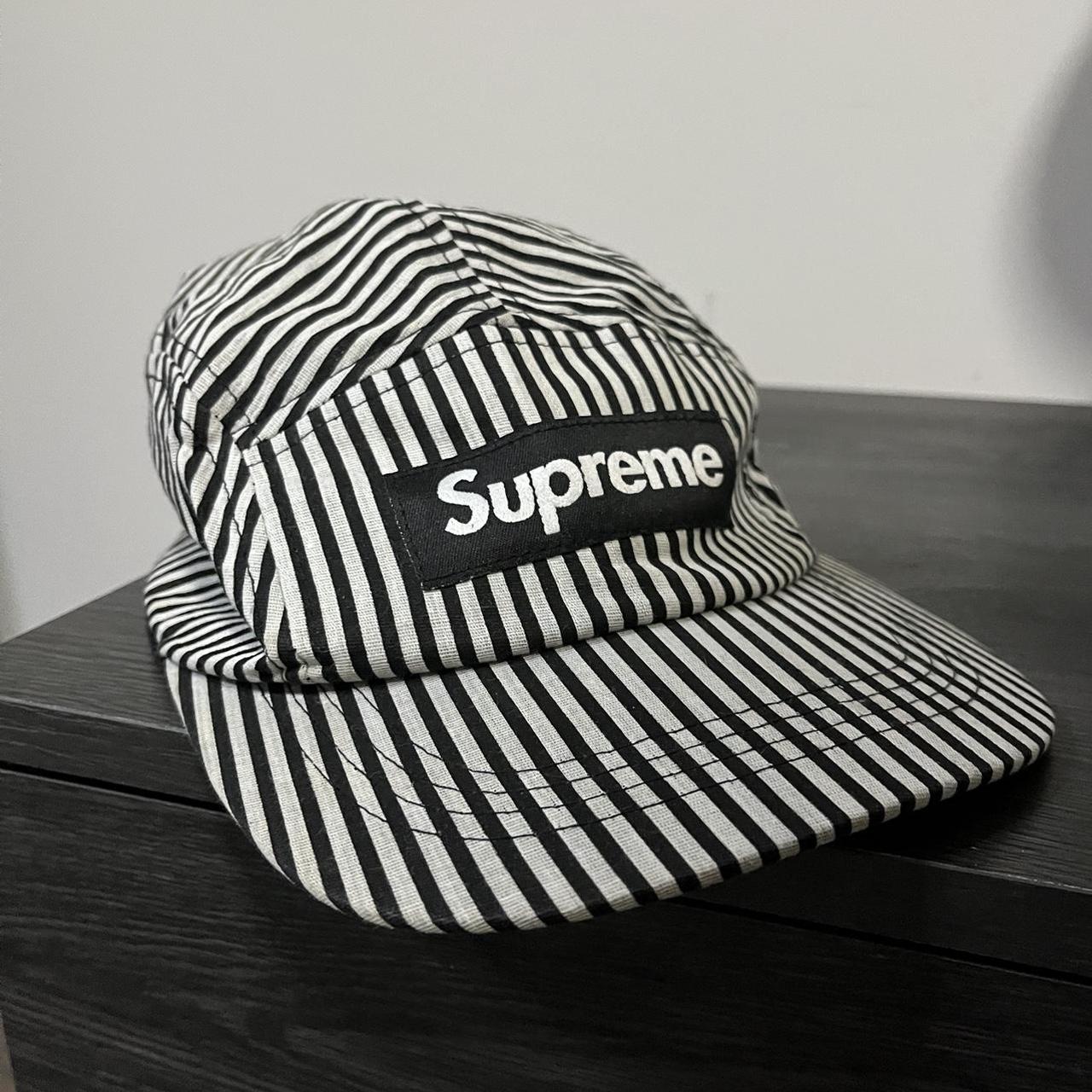 18SS Supreme Denim Camp Cap デニム キャンプ キャップ フリーサイズ ブラック シュプリーム ボックスロゴ Supreme denim camp cap 18ss Supreme Denim Camp Hat Dark Blue leather