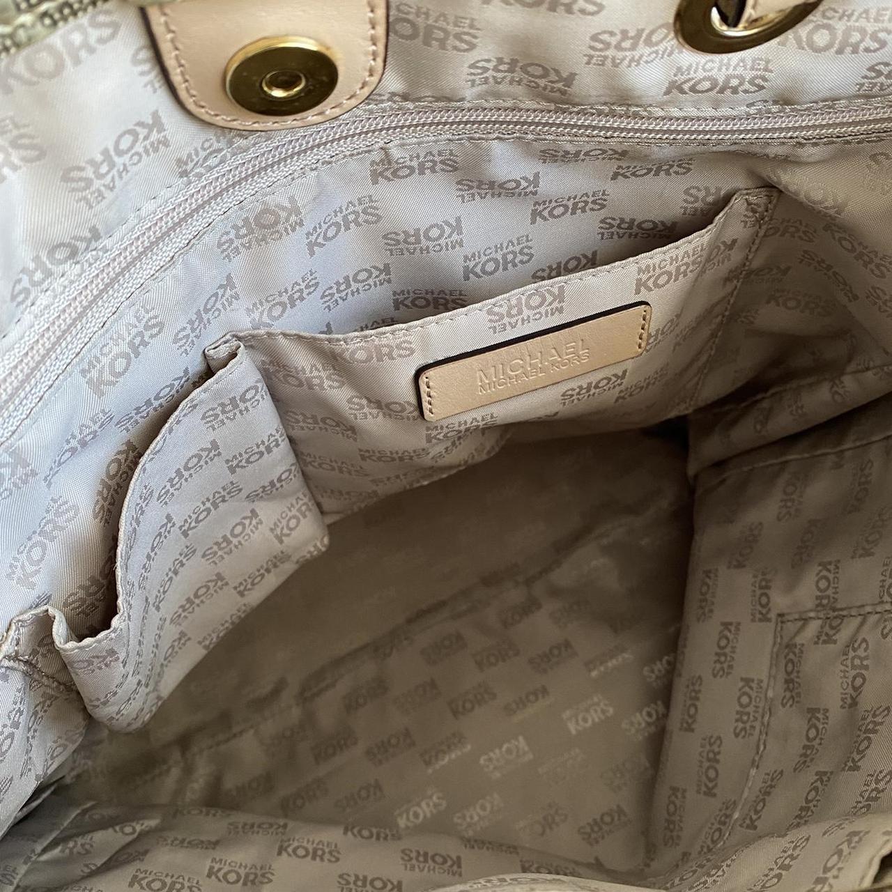 Canvas Monogram Michael Kors tote bag with gold - Depop