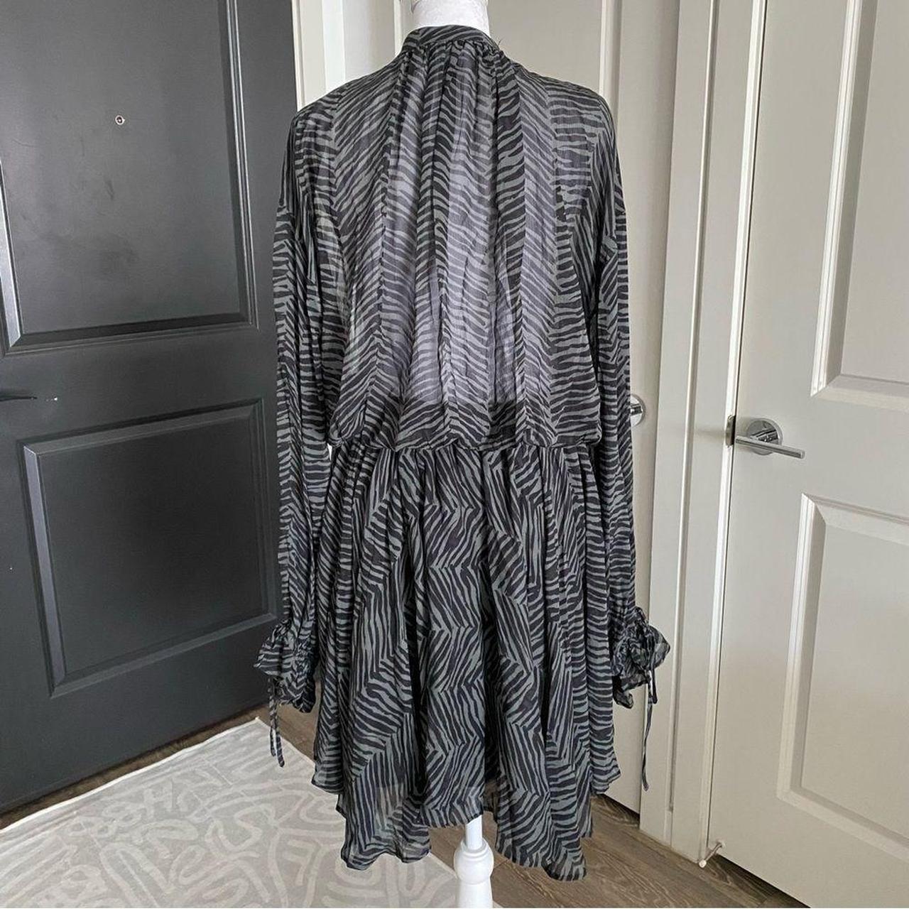 Anine Bing Elliana Asymmetric Zebra Print 100 Silk Depop