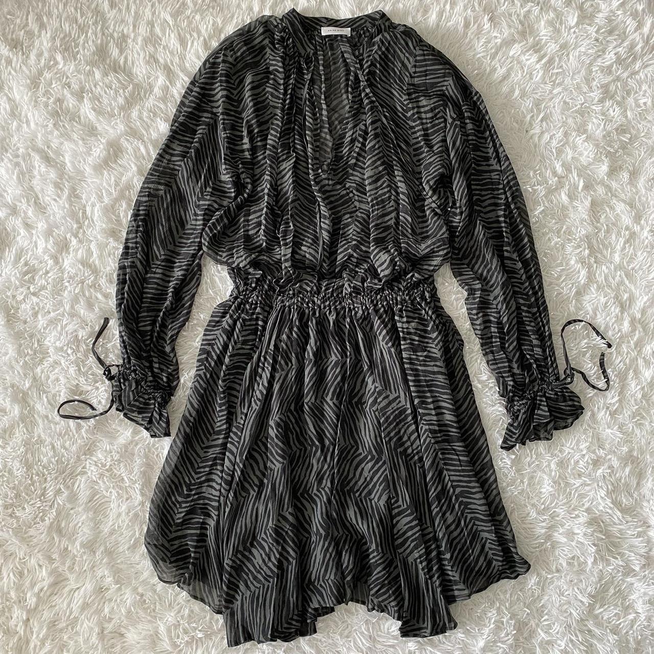 Anine Bing Elliana Asymmetric Zebra Print 100 Silk Depop