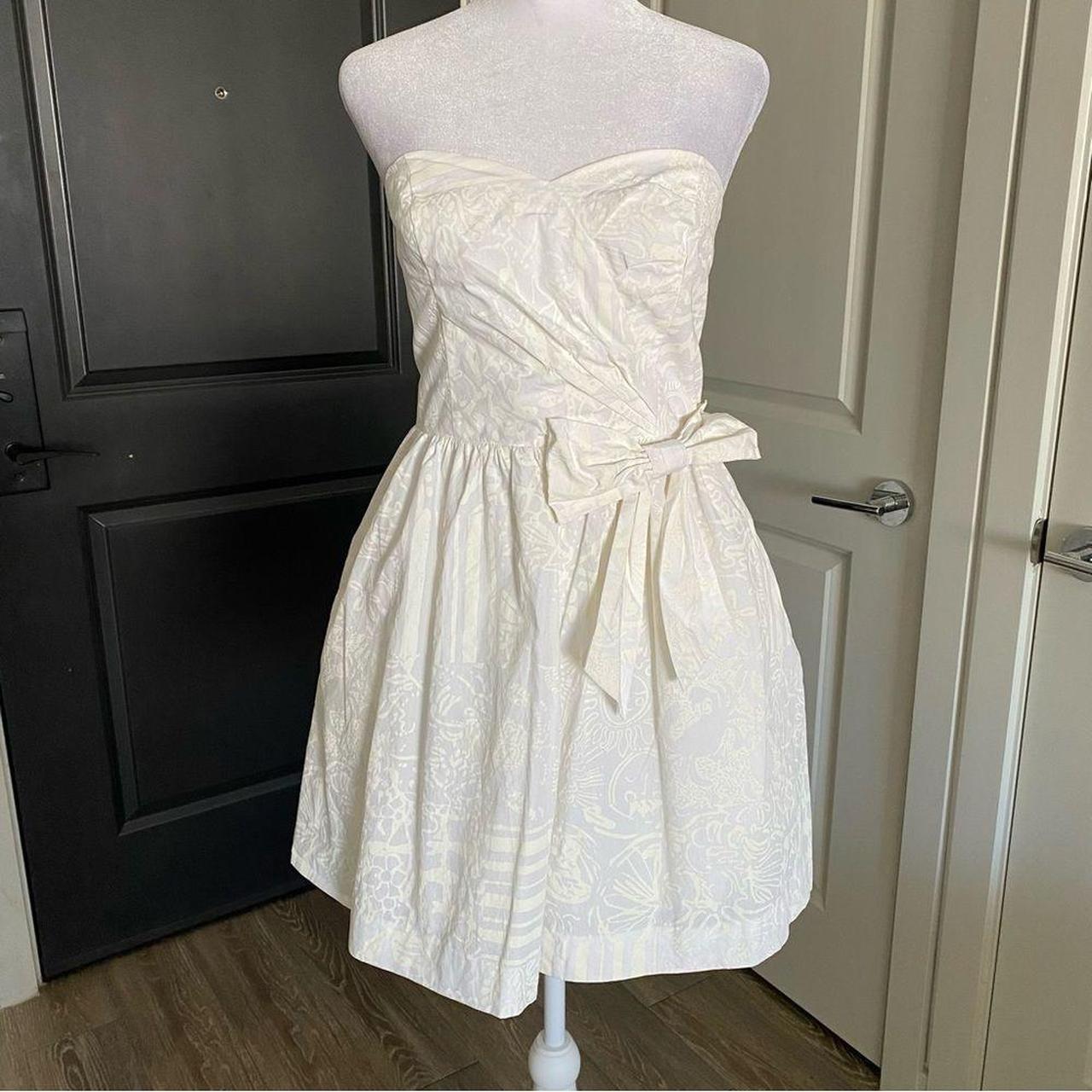 Lilly pulitzer white hot sale strapless dress