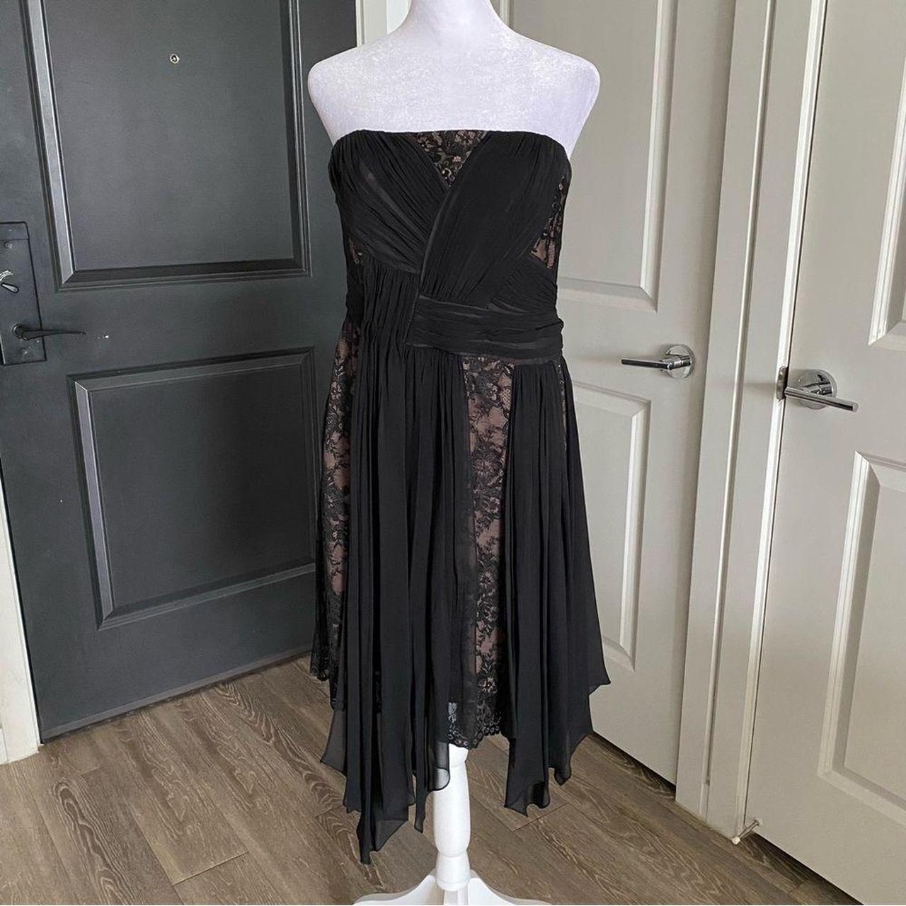 BCBGMaxAzria Runway Collection Black Lace Silk Depop